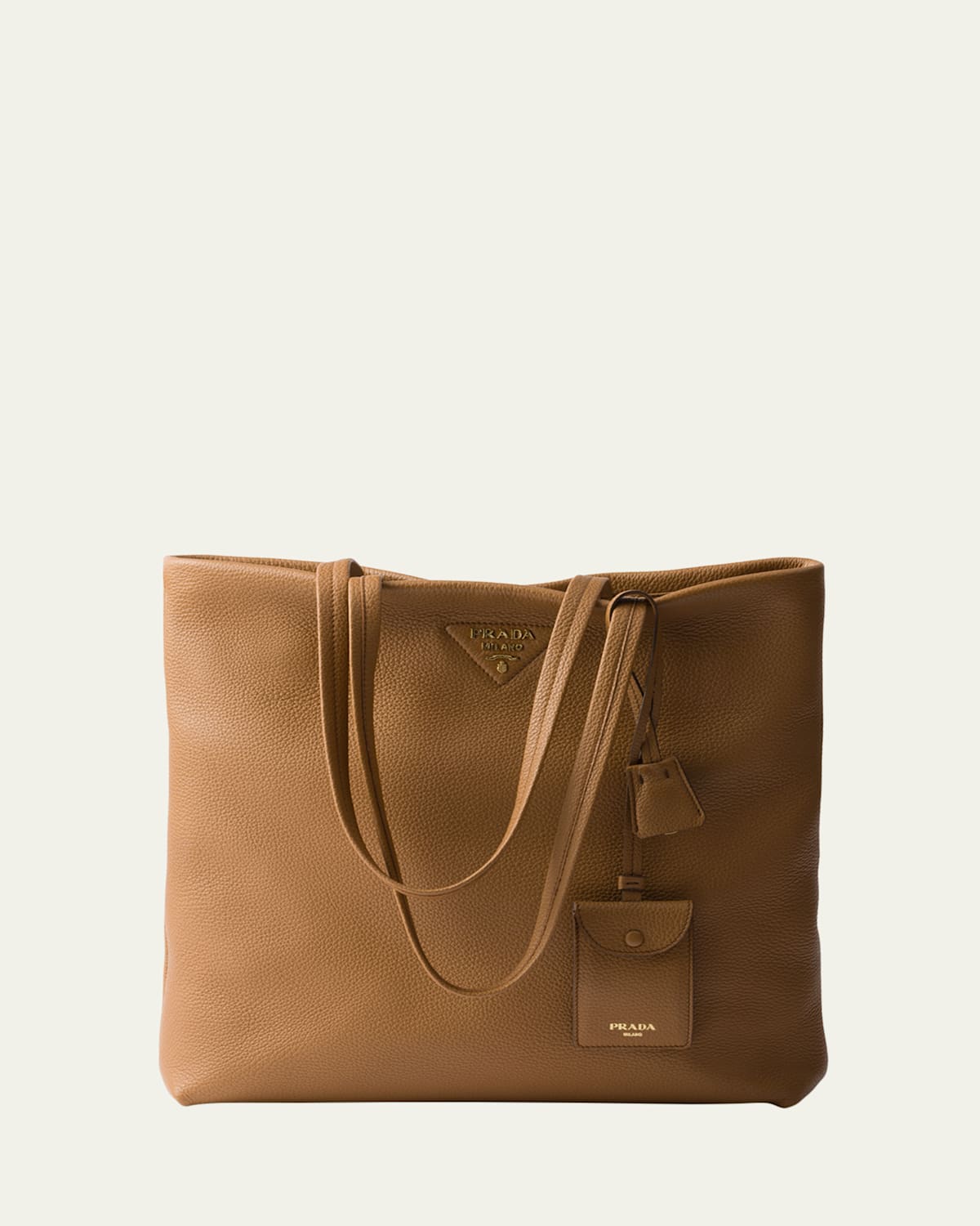 Prada Daino Soft Leather Tote Bag In F03bh Caramel 0