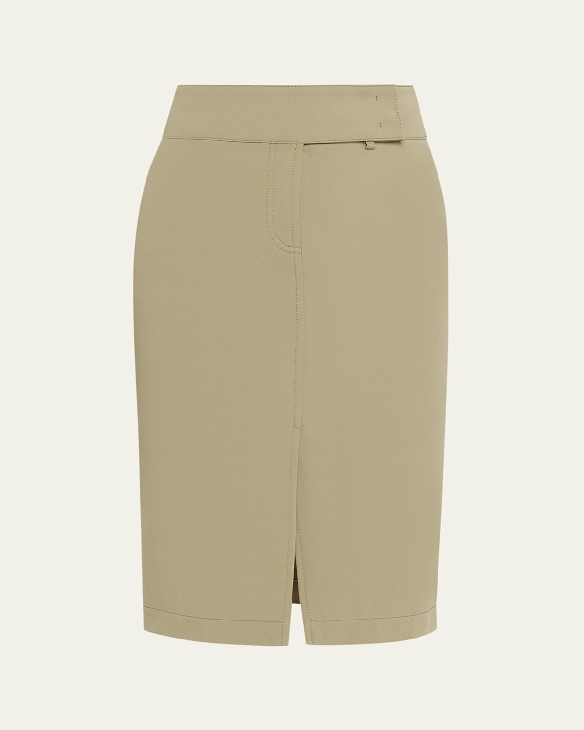 Cotton Bi-Stretch Slit Skirt