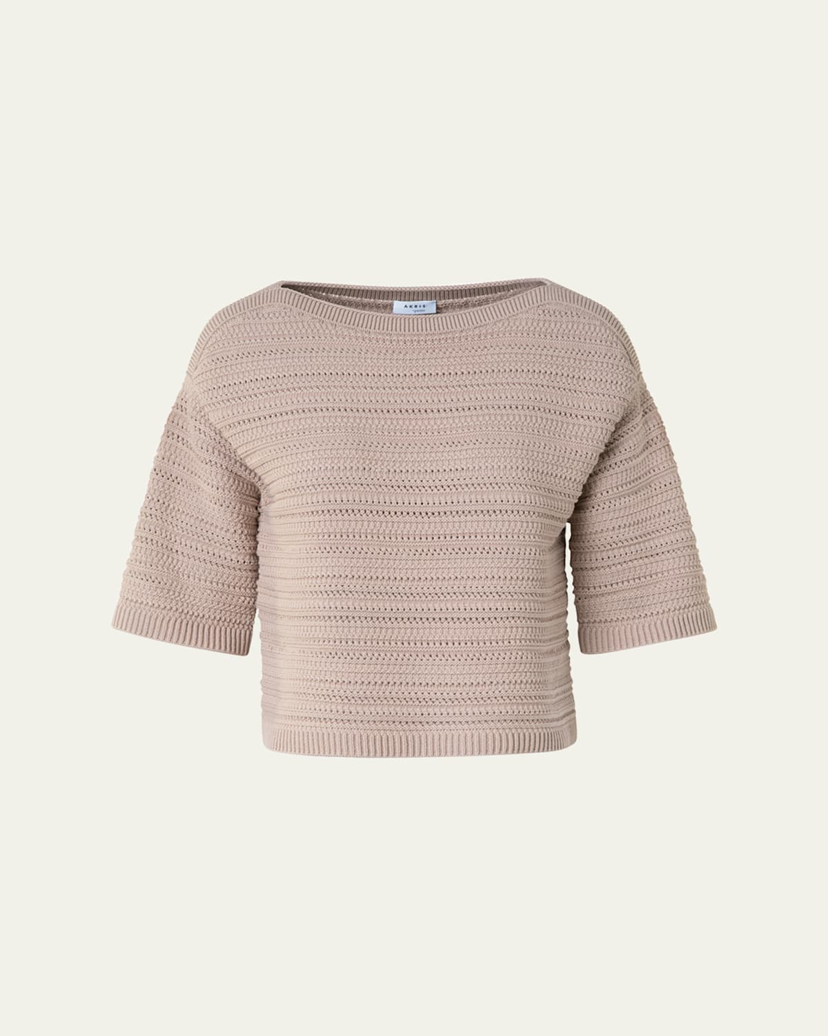 Crochet Boat-Neck Boxy Sweater