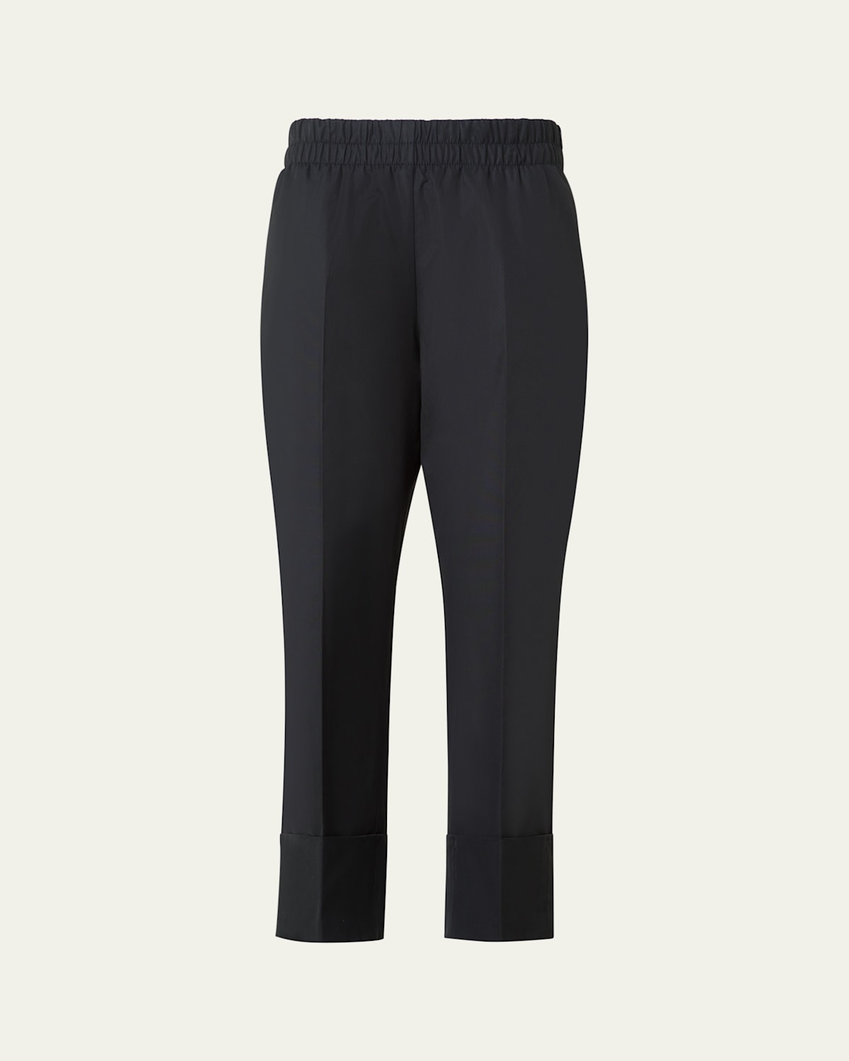 Farell Elastic Waistband Cropped Poplin Pants