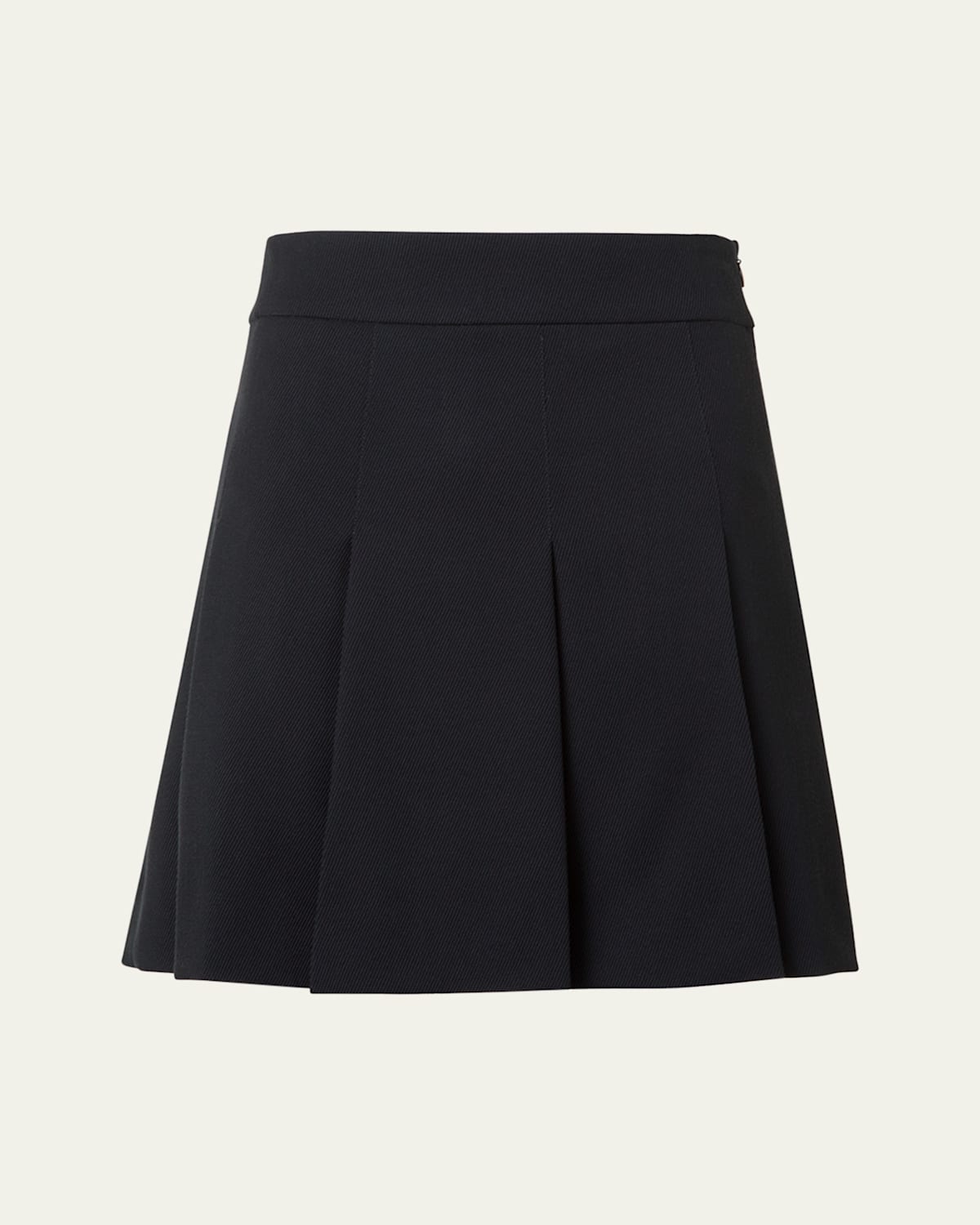 Flared Wool Tricotine Mini Skirt