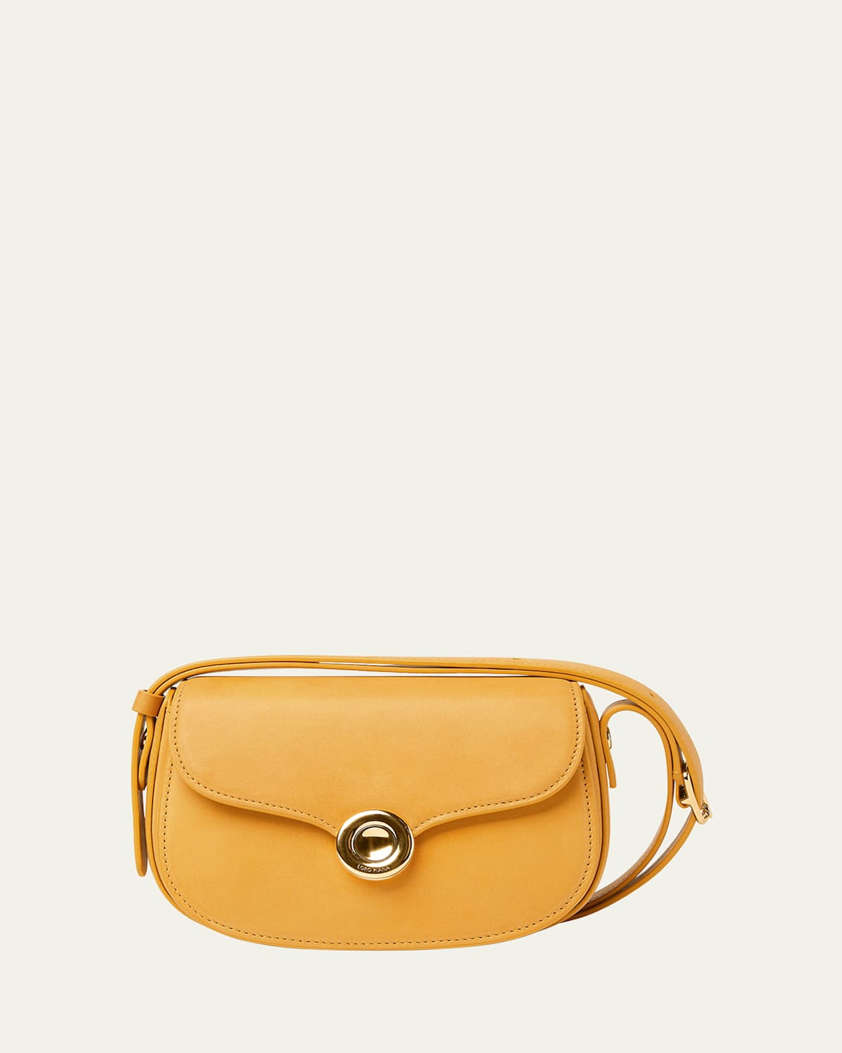 Loro Piana Ghiera Mini Leather Shoulder Bag In Weat Yellow Sungold