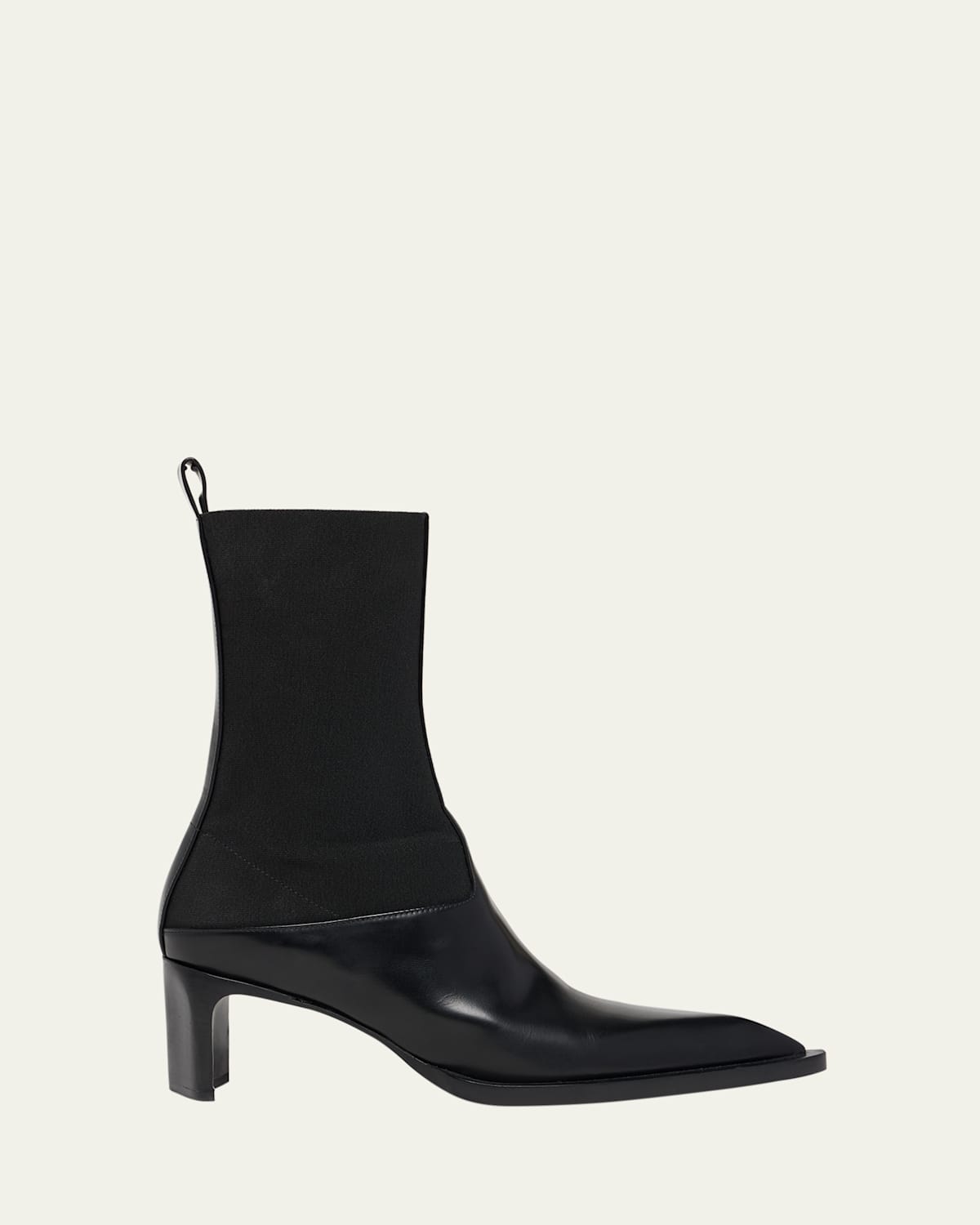 Jil Sander Stretch-knit And Leather Ankle Boots