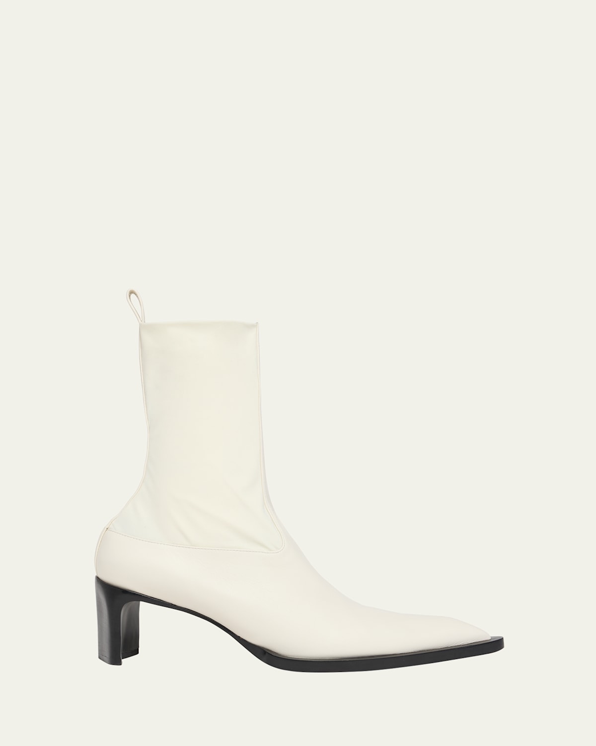 Stretch Leather Ankle Booties