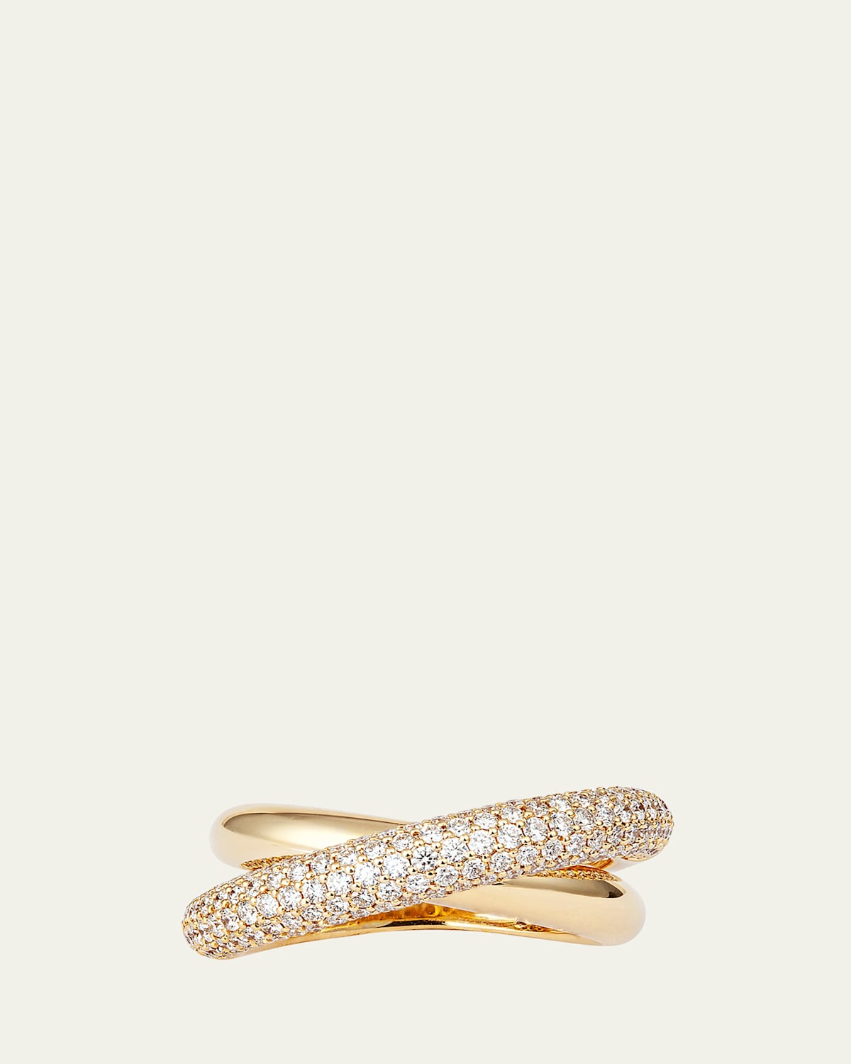 Infinity Loop Half Pavé Diamond Ring, Medium (Size 6.5)