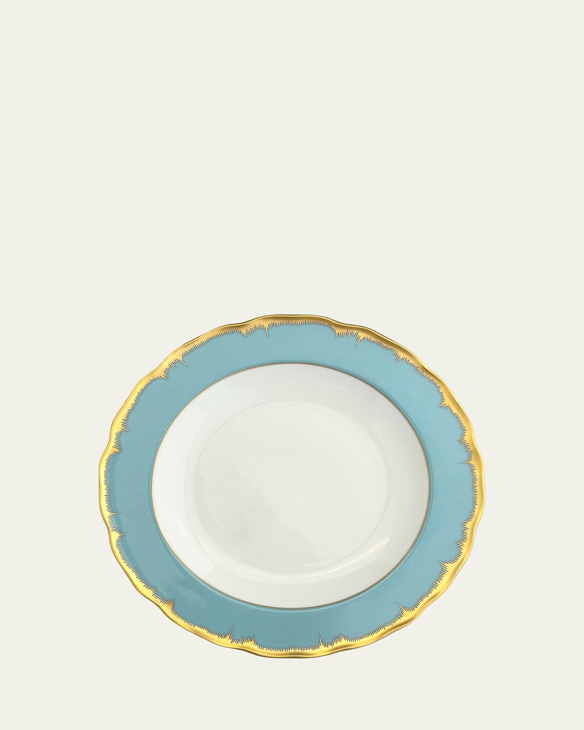 Mottahedeh Chelsea Feather Turquoise Dessert Plate In Multi