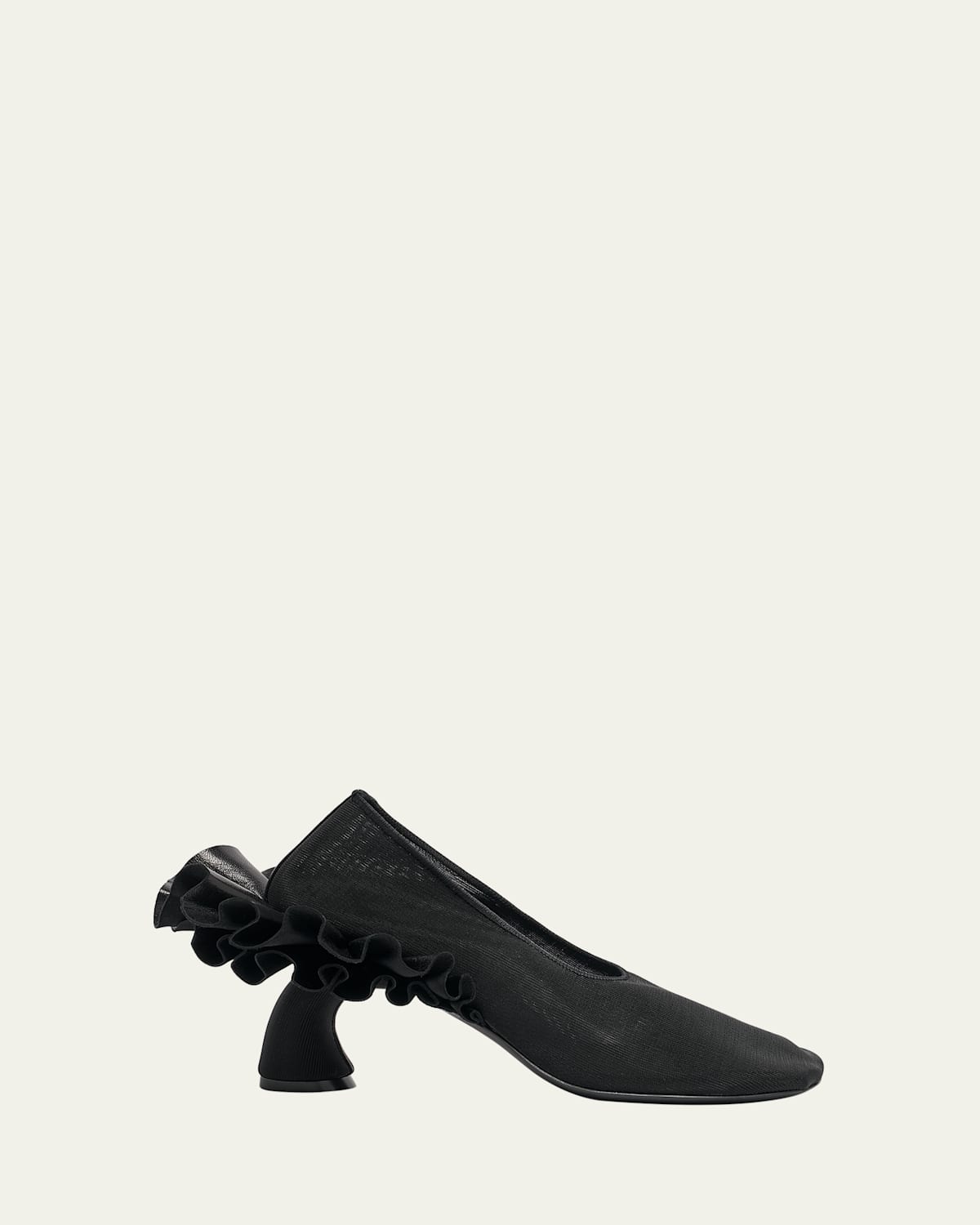 DRIES VAN NOTEN VIRGO MESH RUFFLE PUMPS 