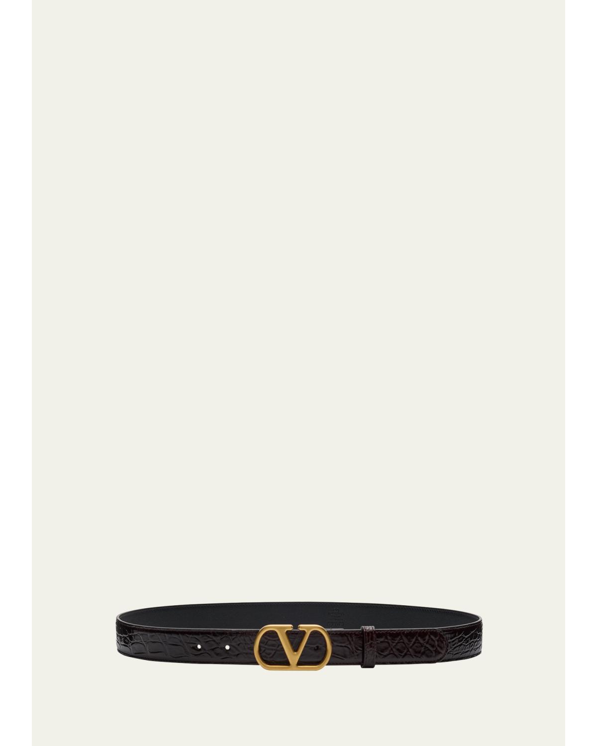VLogo Signature Crocodile Belt, 30mm