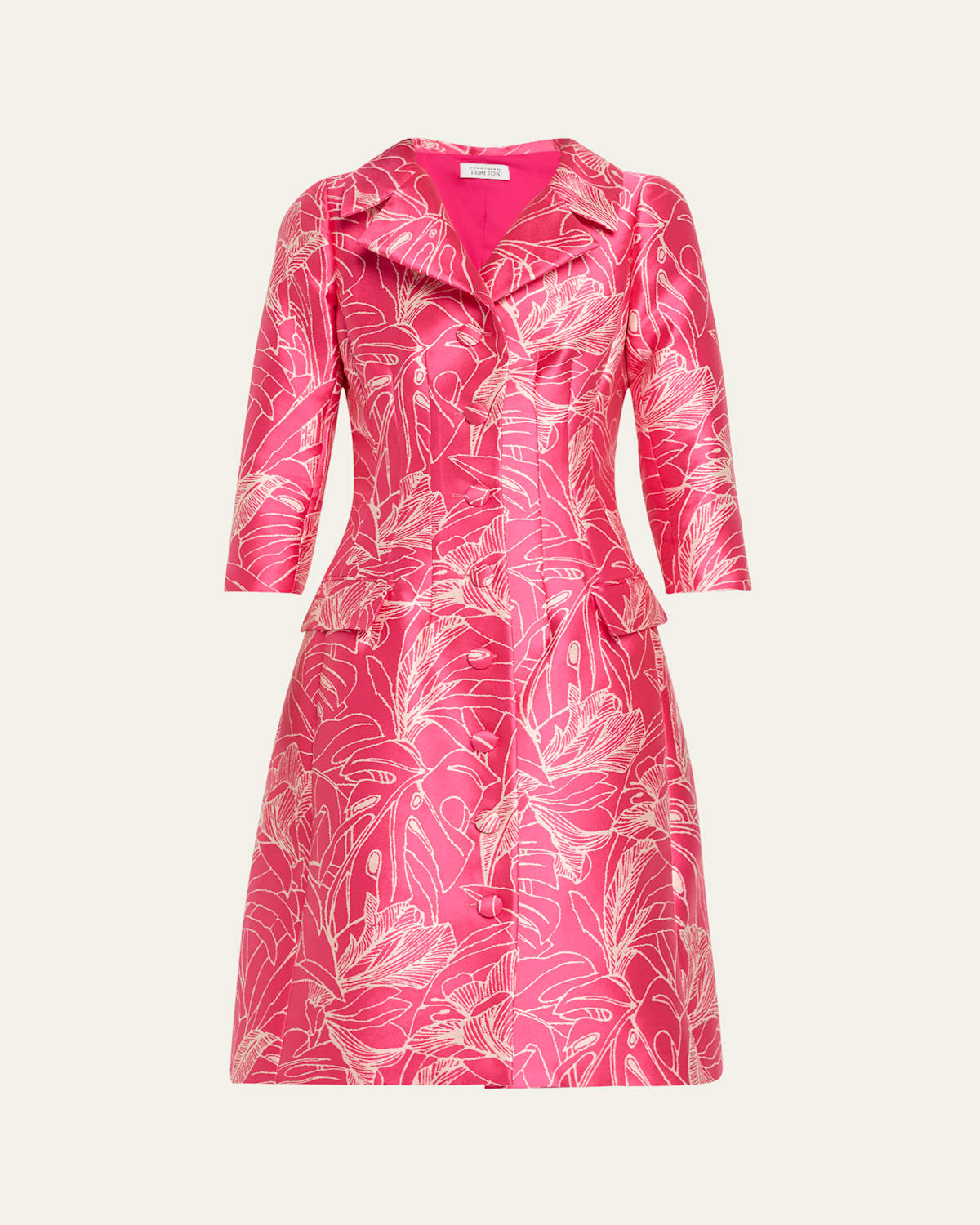Botanical Jacquard Coat Dress