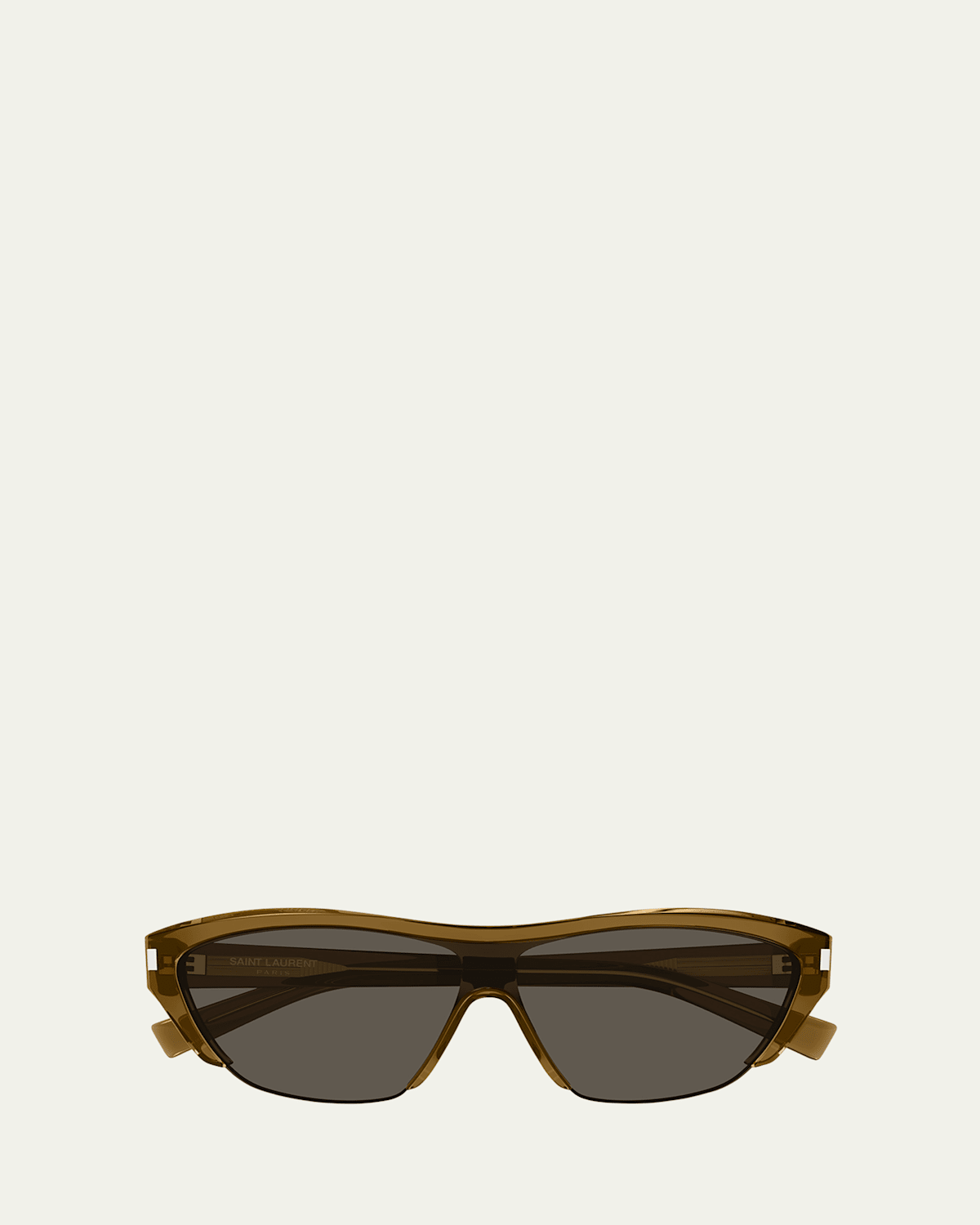 Saint Laurent Sl 704 Recycled Acetate Shield Sunglasses In Brown
