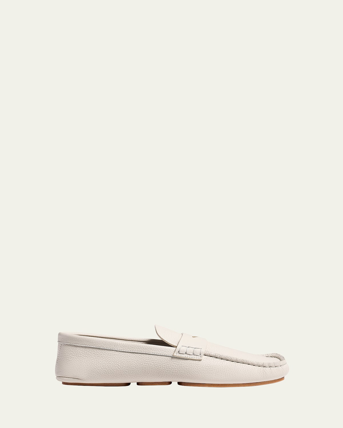 Billy Grained Leather Moc-Toe Penny Loafers