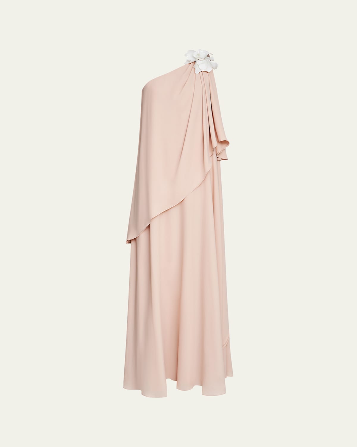HALSTON SOLENA ONE-SHOULDER GEORGETTE GOWN 