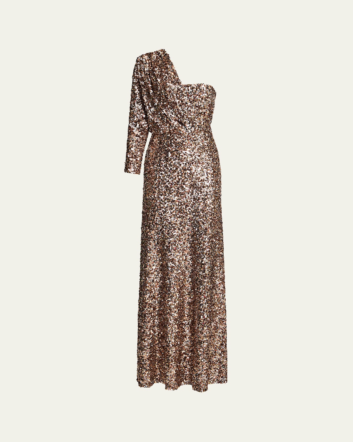 HALSTON RAMONA ONE-SHOULDER SEQUIN GOWN 