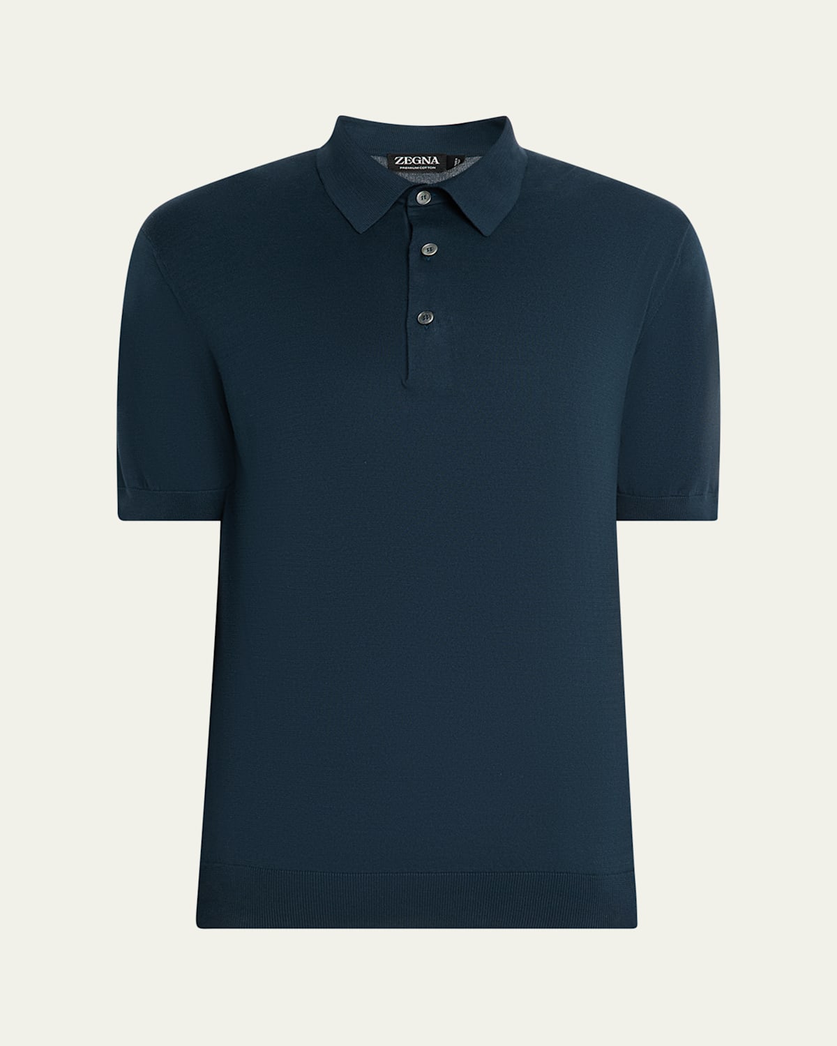 Zegna Men's Premium Cotton Knit Short-sleeve Polo Sweater