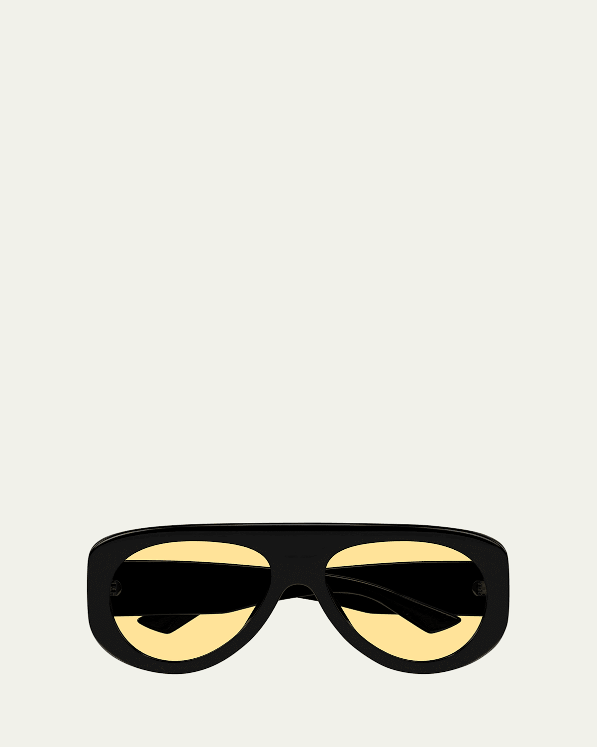 Bottega Veneta Bv1362s Linea Ribbon 005 Black Orange Sunglasses In Black/yellow