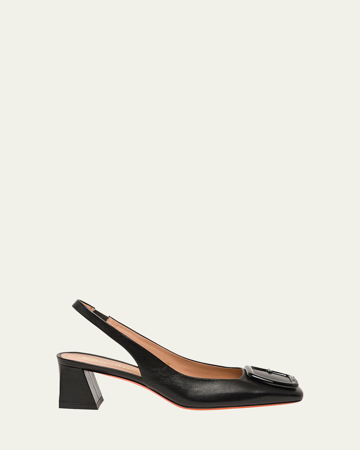 Santoni Lemon Buckle Slingback Leather Pumps In Multi