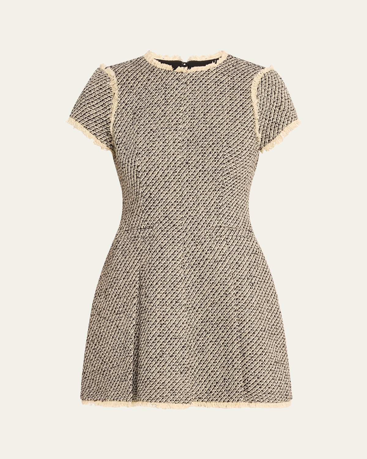 Cinq À Sept Nova Metallic Tweed Mini Dress In Black Gardenia