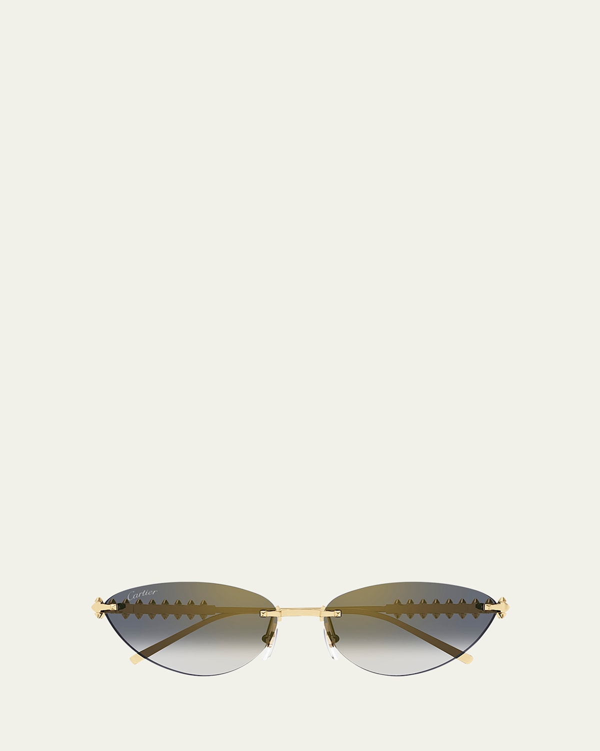 Rimless Metal Cat-Eye Sunglasses