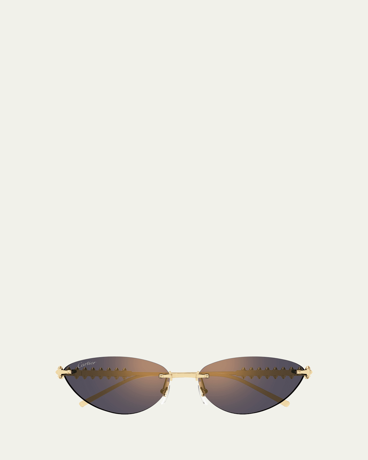 Rimless Metal Cat-Eye Sunglasses