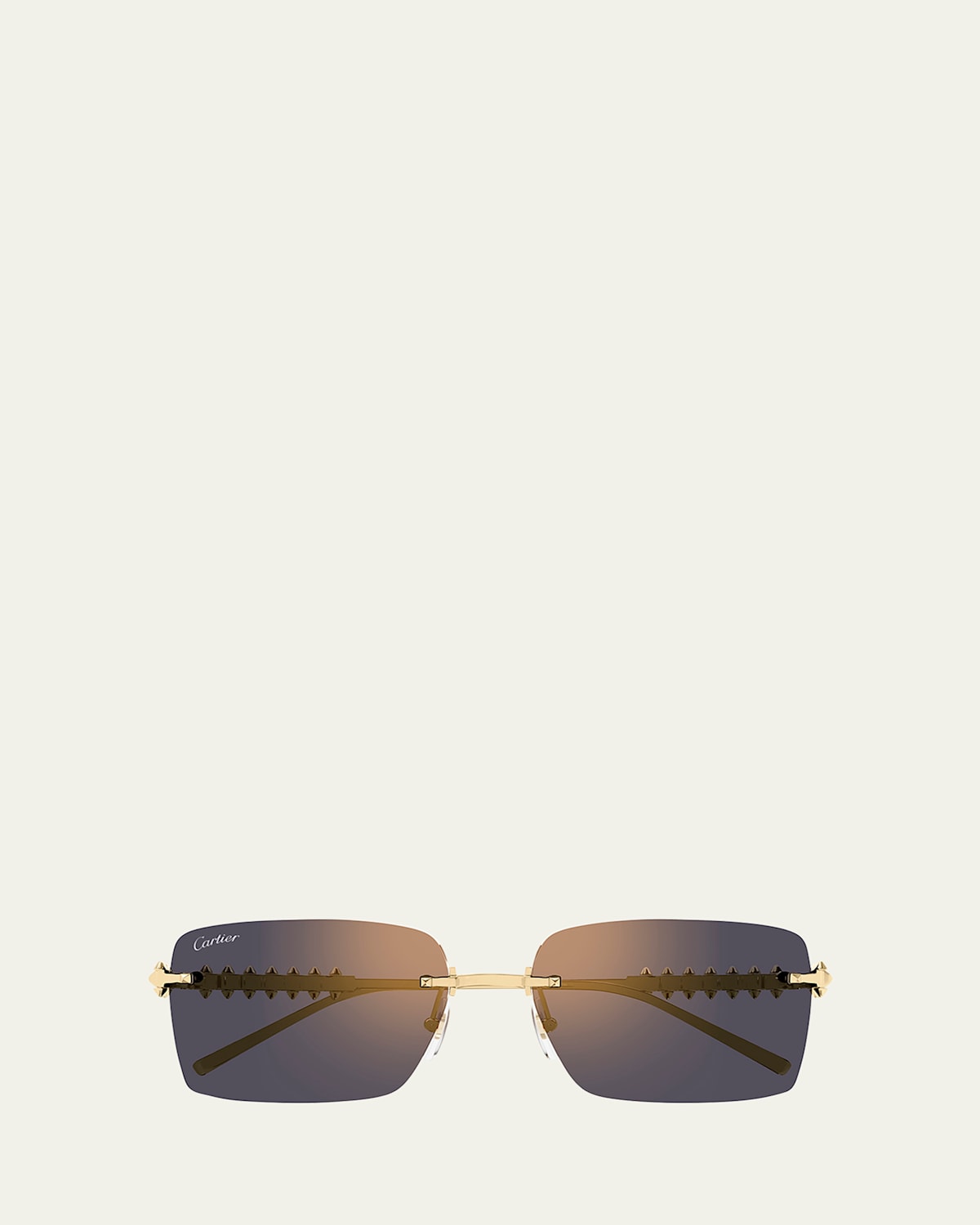 Rimless Metal Rectangle Sunglasses