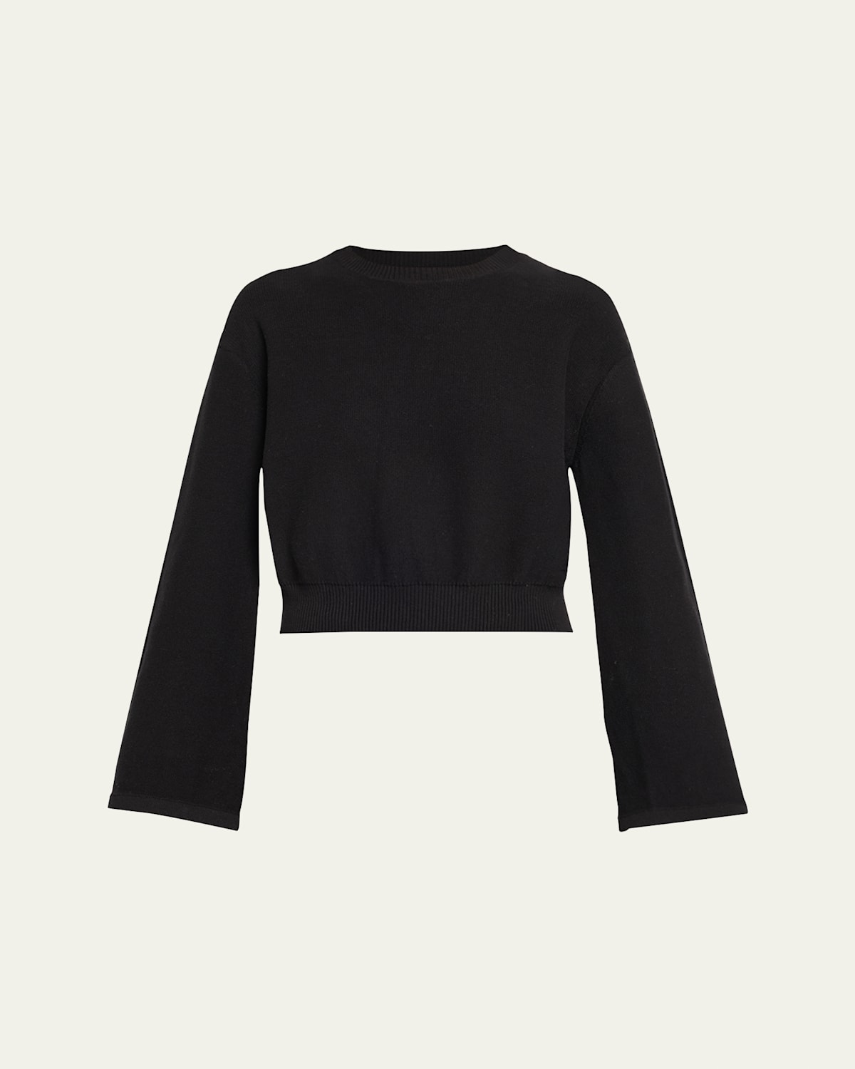 Shop Aexae Cotton-blend Bell-sleeve Sweater In Black