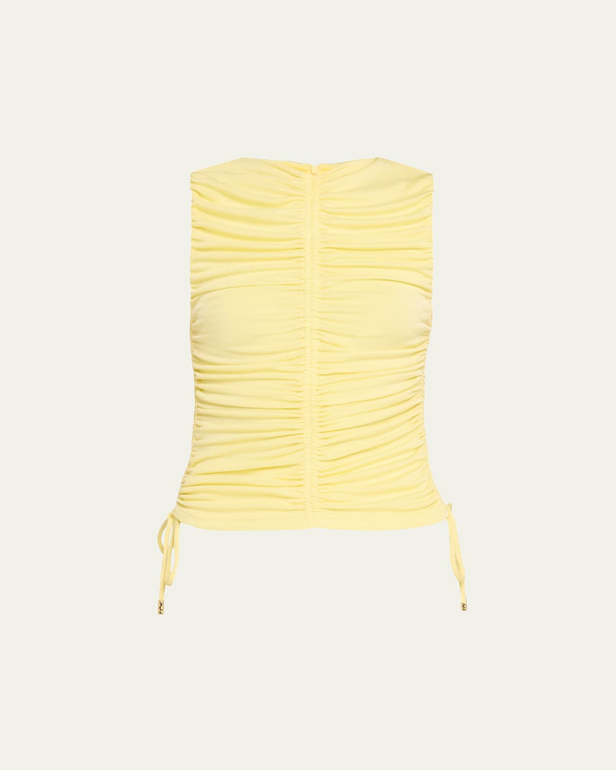 Shop Anna Quan Dani Ruched Drawstring Top In Limoncello