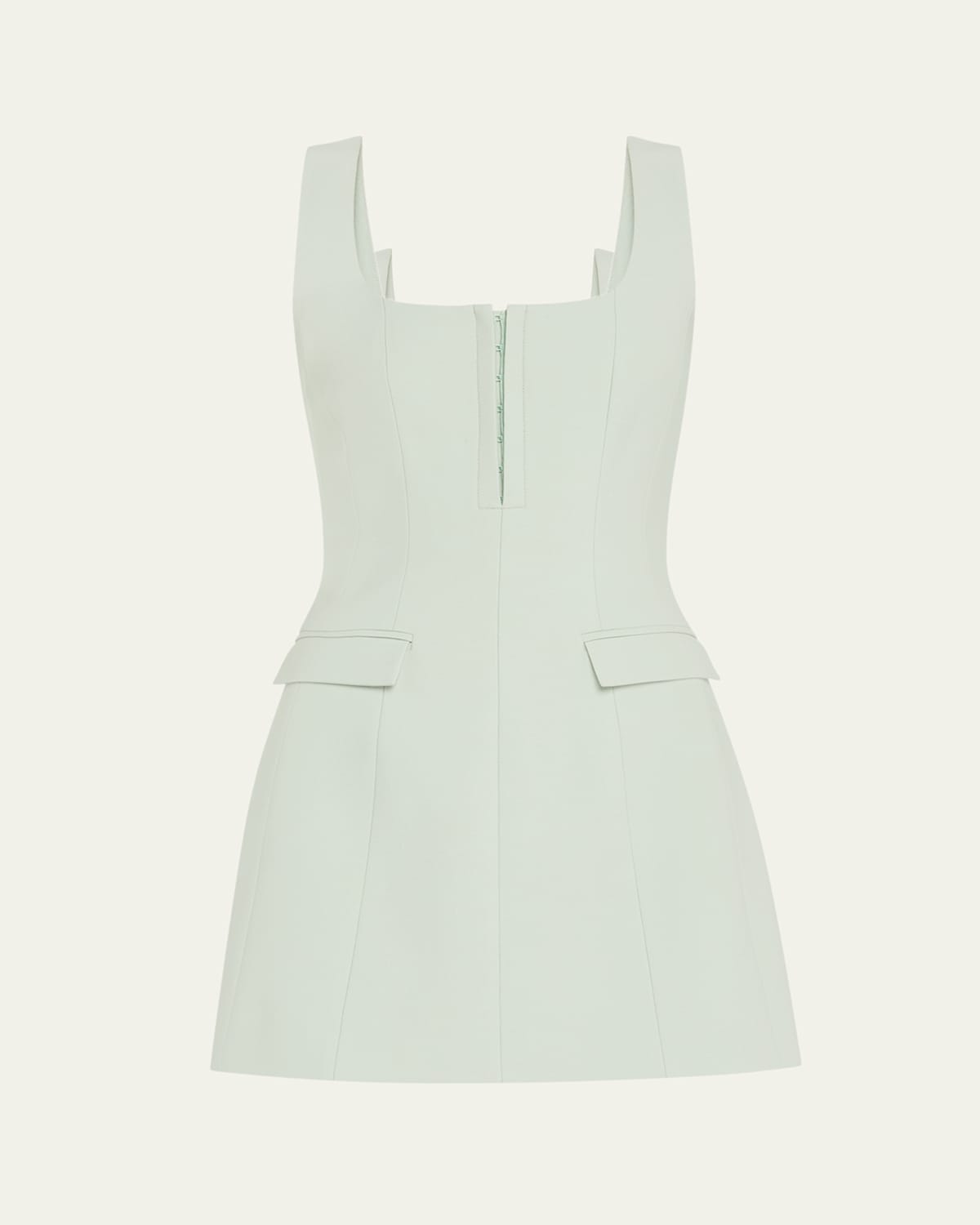 ANNA QUAN MAEVE SQUARE-NECK WOOL MINI DRESS 