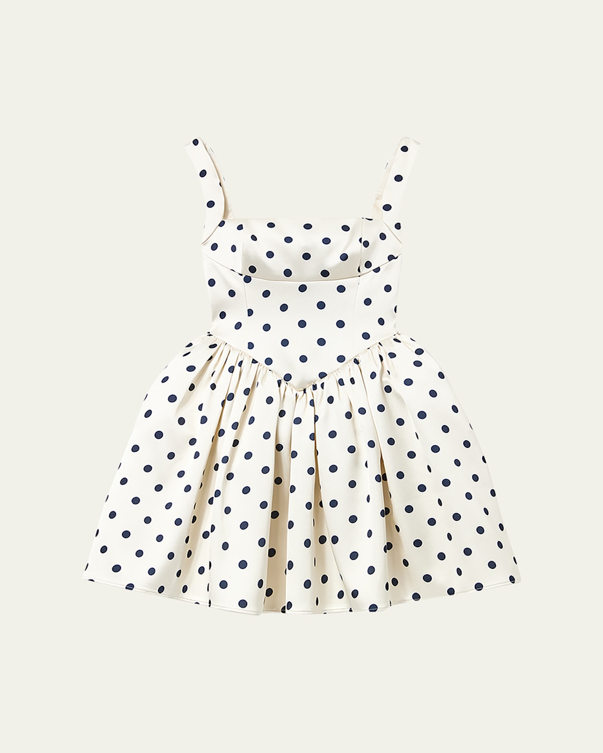 Self-portrait Pleated Polka-dot Duchesse-satin Mini Dress