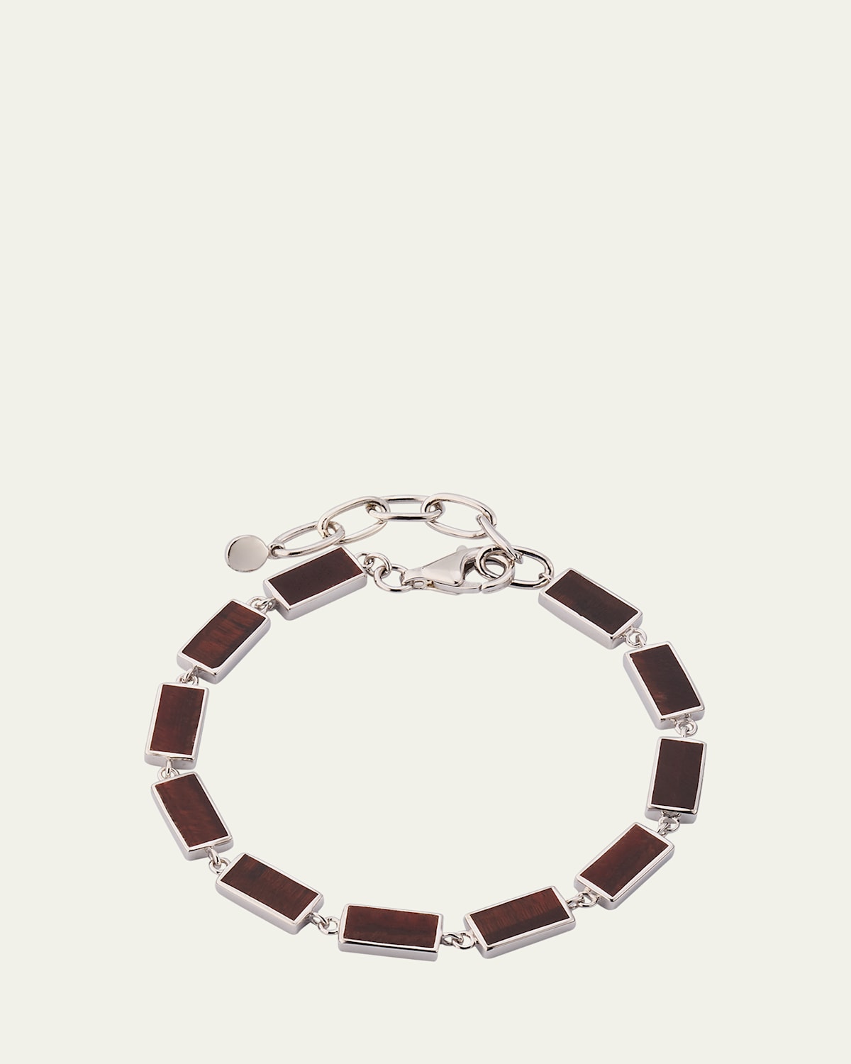 Men's Sterling Silver Red Tigers Eye Bracelet