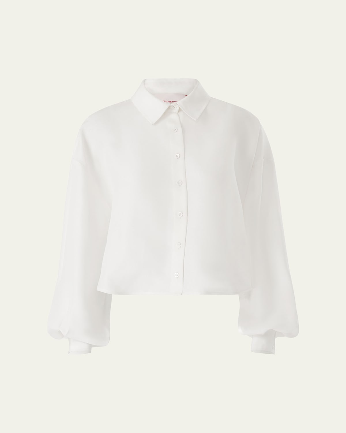 Carolina Herrera Silk Cropped Shirt In White