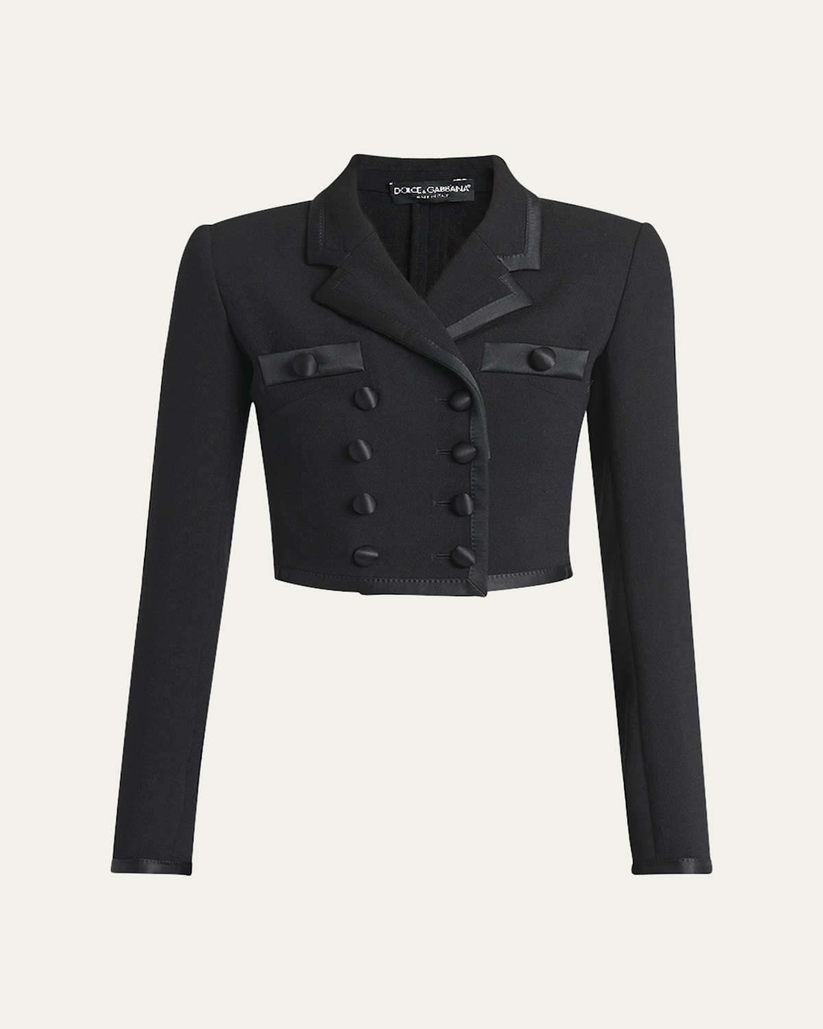Dolce & Gabbana Cropped Doublebreasted Jacket In Black
