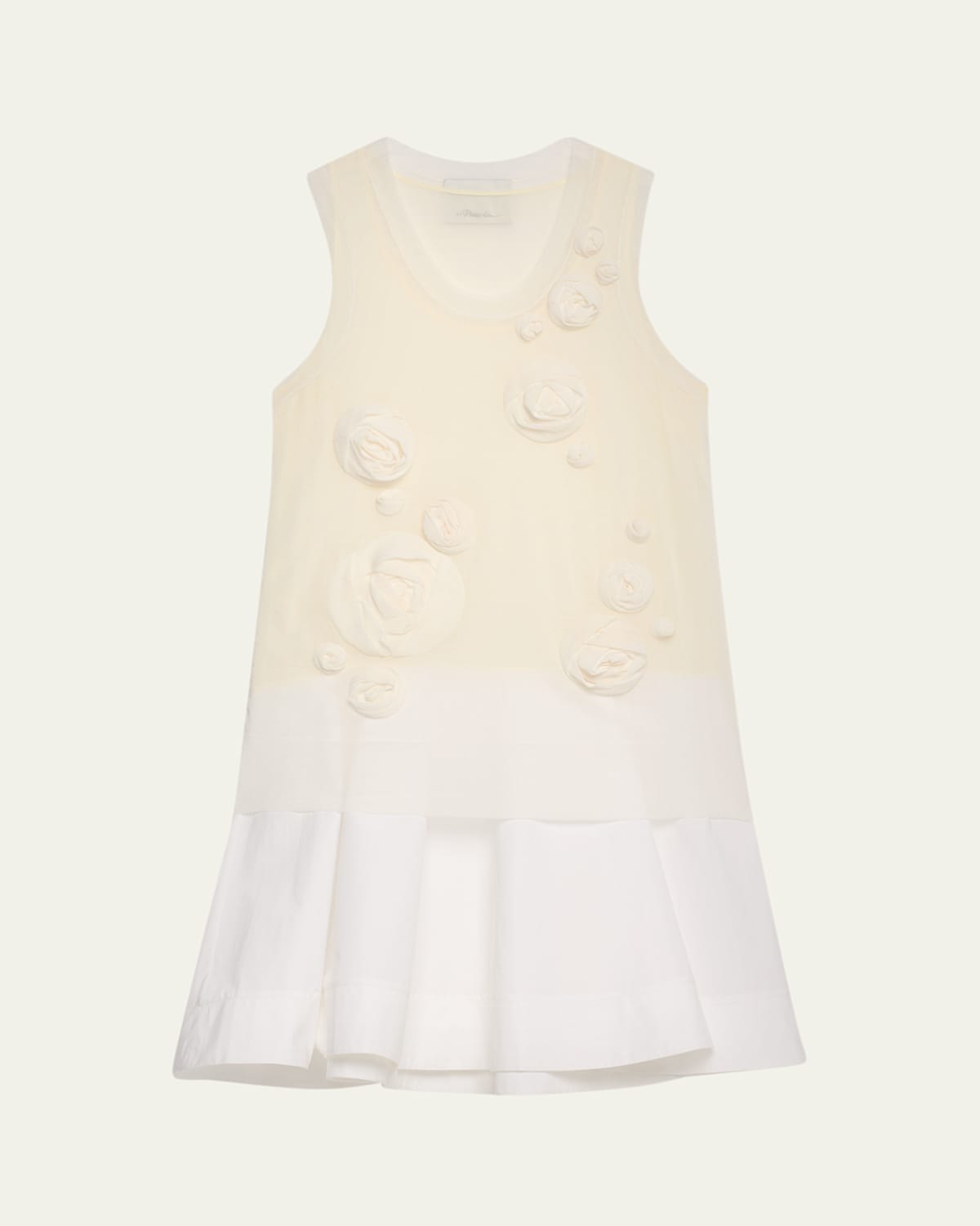 Shop 3.1 Phillip Lim Rosette Double-layered Tank Dress In Ivory-wht