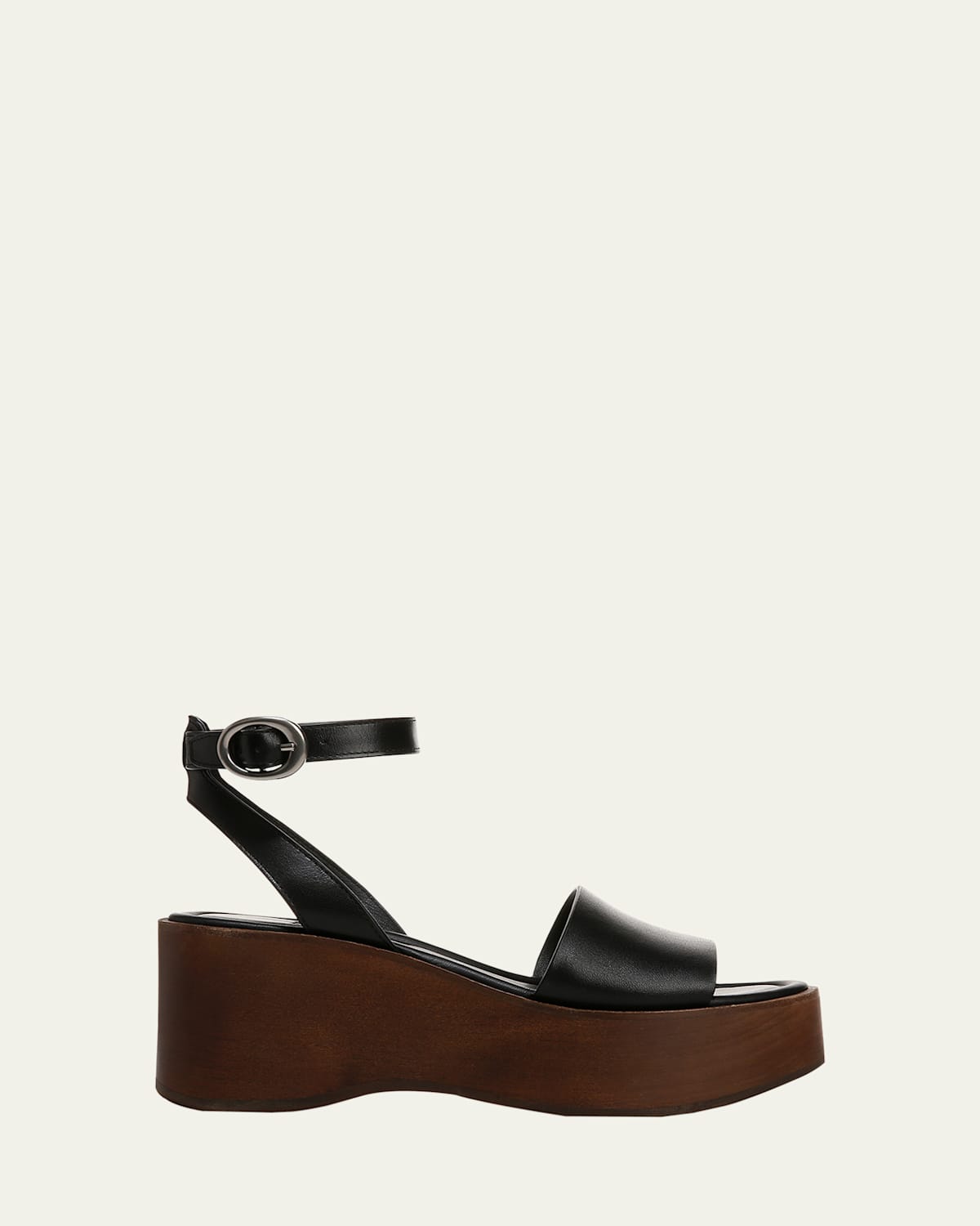Vince Phillipa Leather Clog Platform Sandals In Black Leather