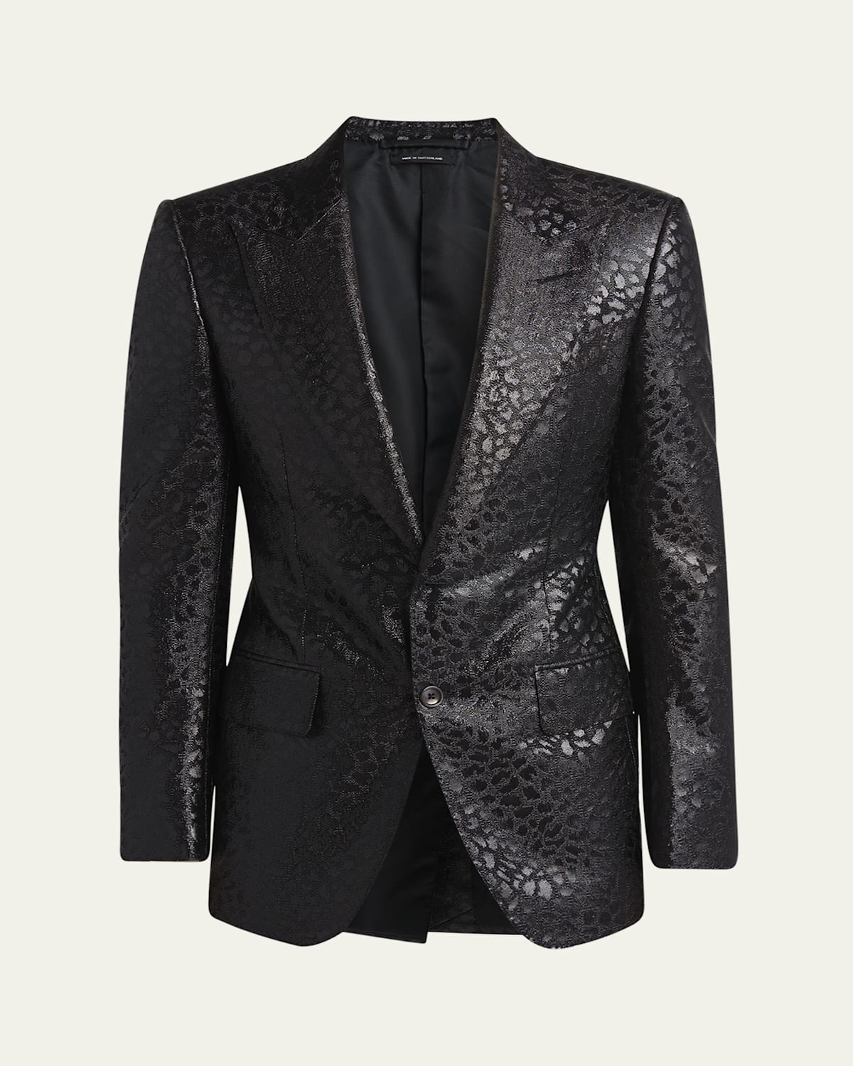 Tom Ford Men's Dyllan Lurex Leopard Sport Coat In Black