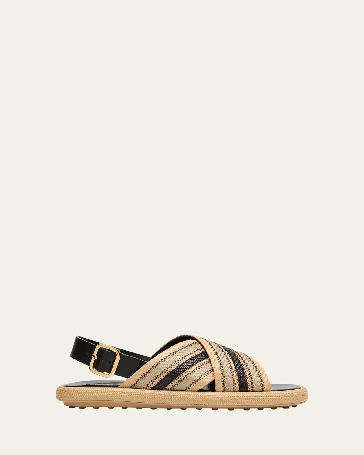Shop Tod's Palmera Striped Cross-band Slide Sandals