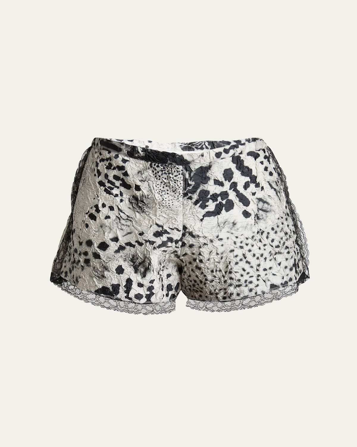 Dries Van Noten Pinky Lace-trim Crinkle Shorts