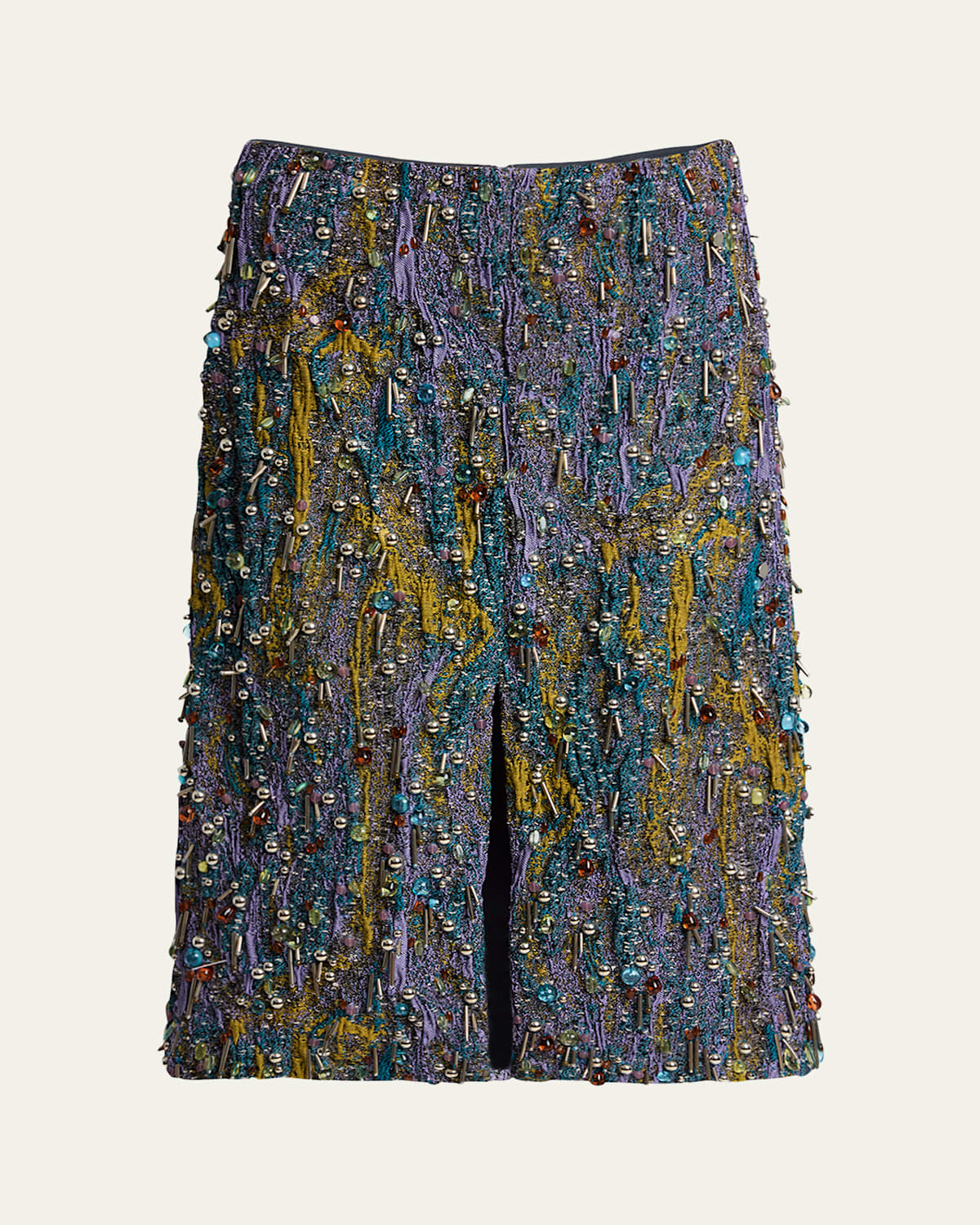 Dries Van Noten Shera Embellished Midi Skirt In Yellow