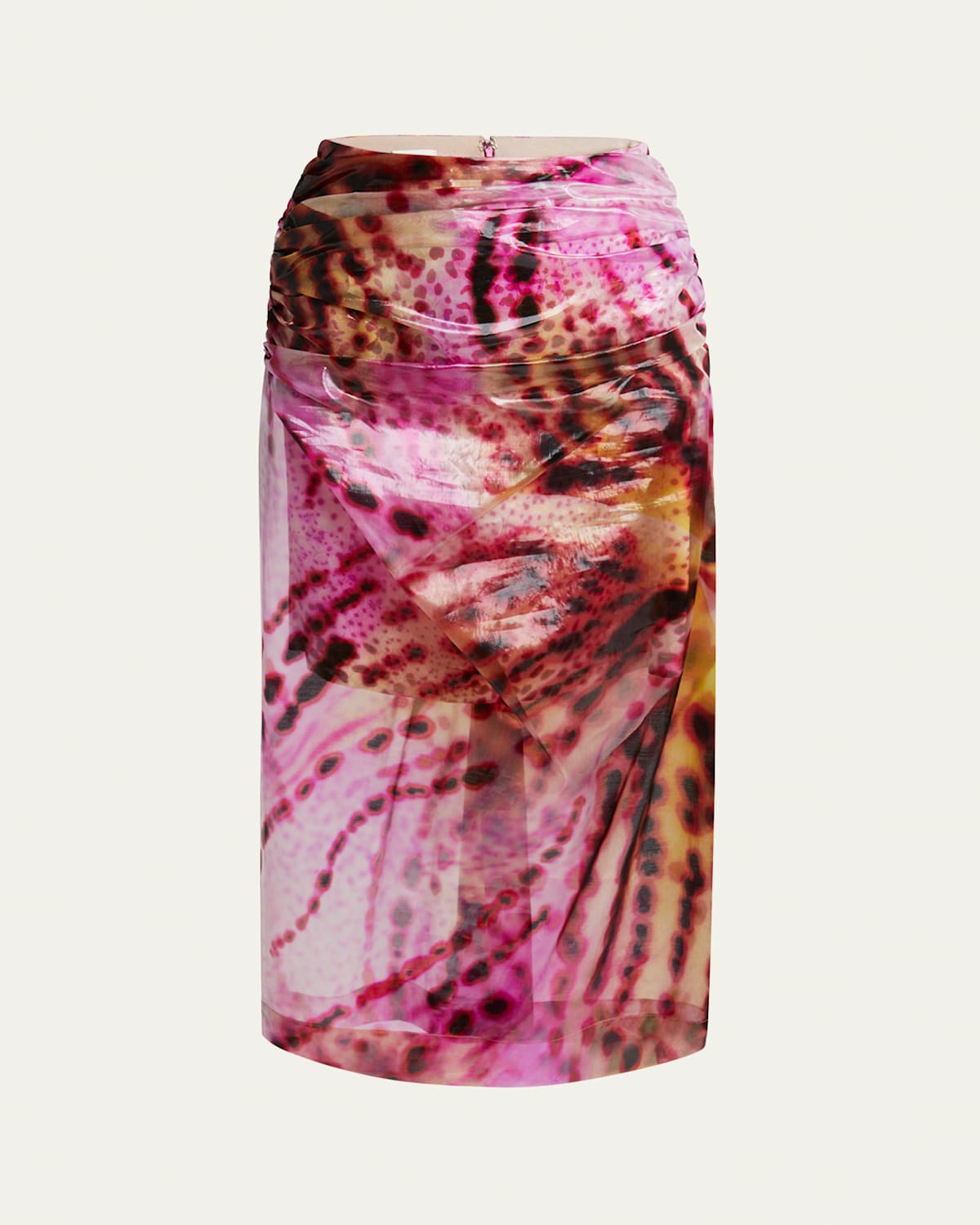 Dries Van Noten Sami Printed Midi Skirt In Fuchsia