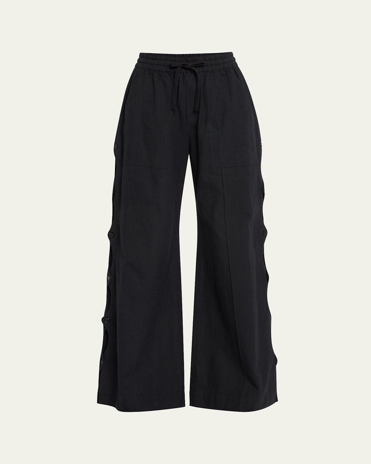 Shop Sea Shai Side-button Pants In Black