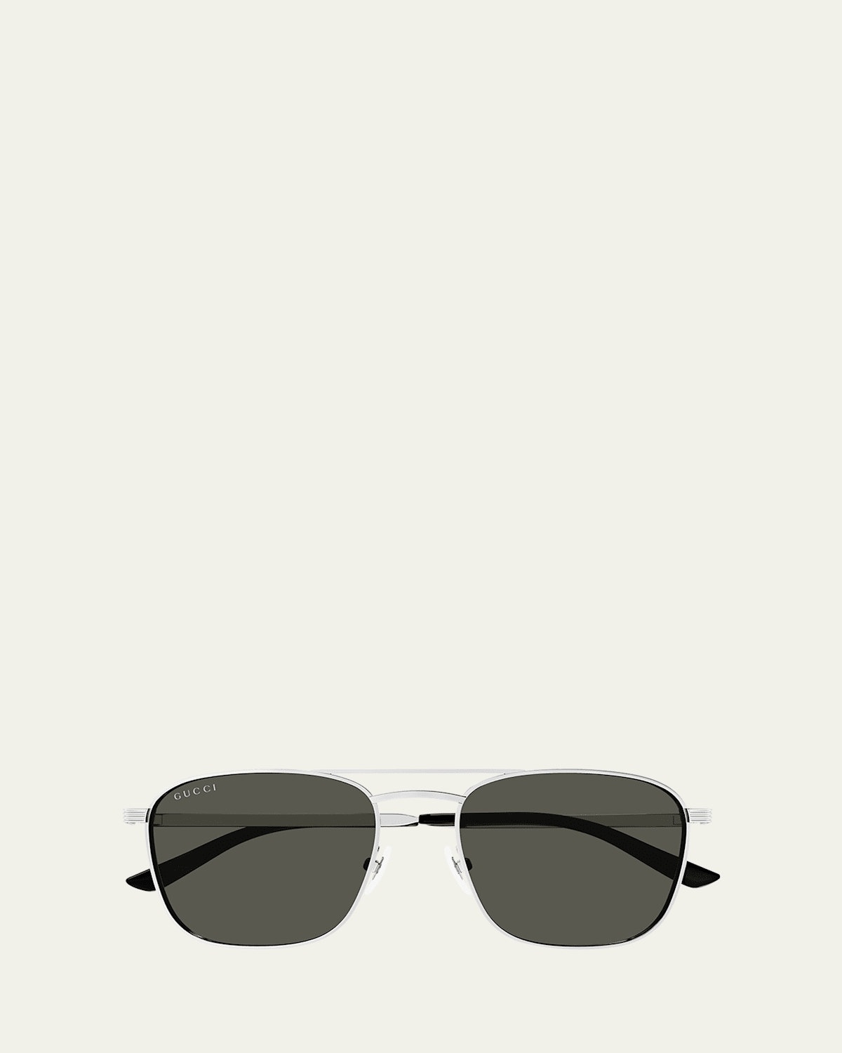 Gucci Men's Gg1881sm Metal Aviator Sunglasses In Shiny Silver