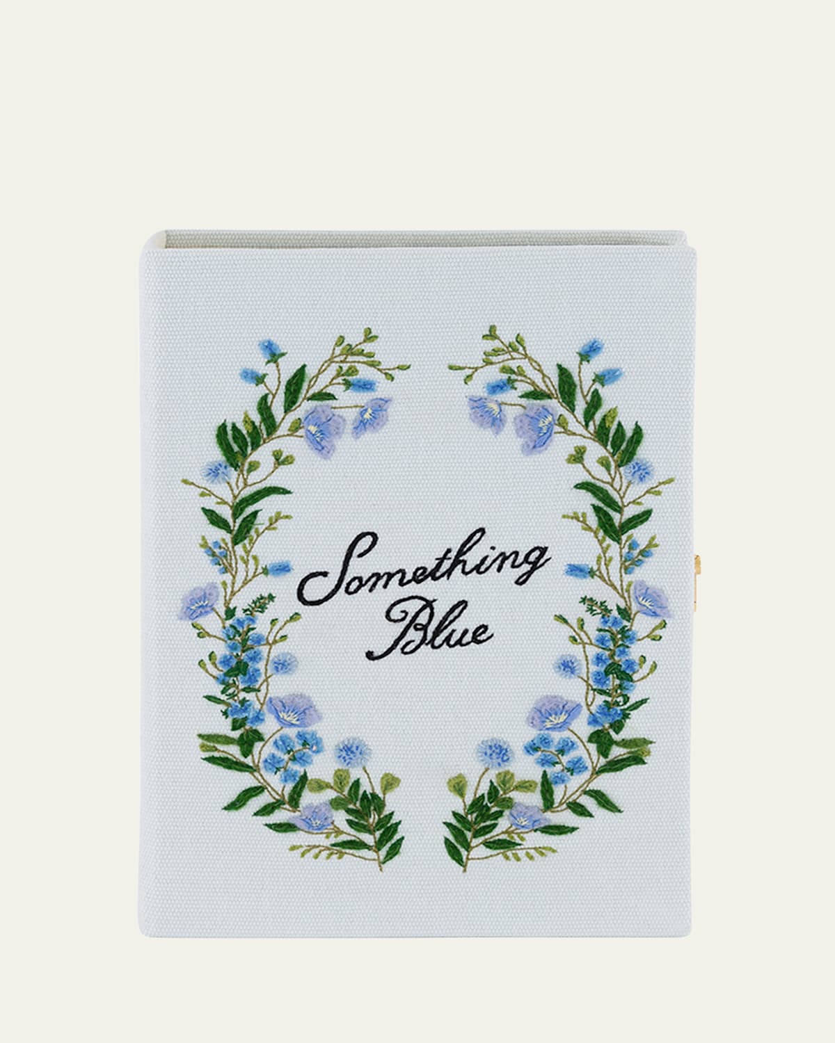 OLYMPIA LE-TAN SOMETHING BLUE BOOK CLUTCH BAG 
