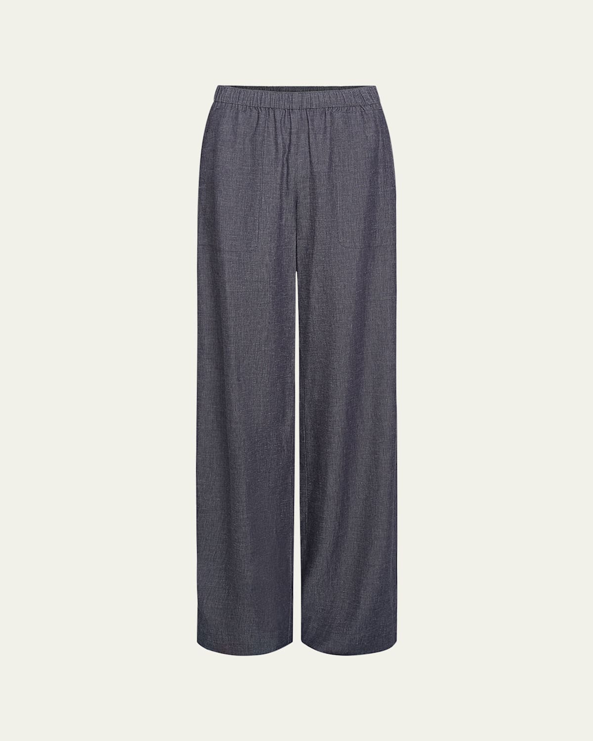 Shop Vince Mid-rise Casual Pull-on Pants In Mid Indigo