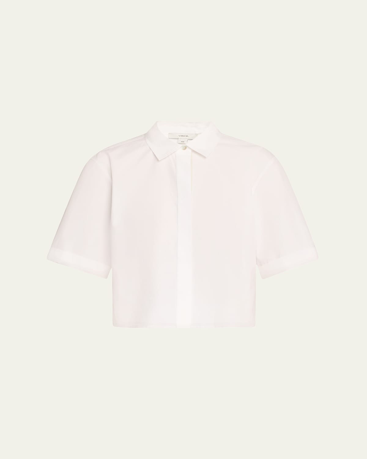 Shop Vince Short-sleeve Button-front Shirt In Optic White