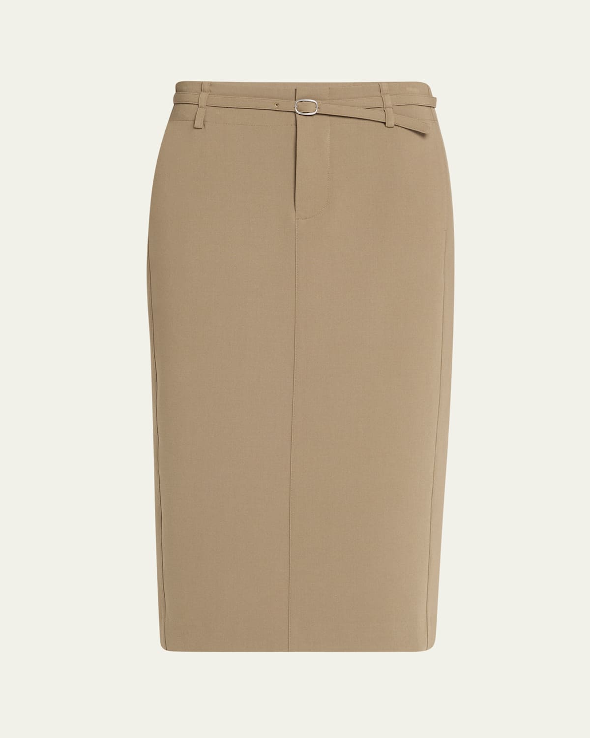 Shop Vince Belted Midi Pencil Skirt In Oak Moss