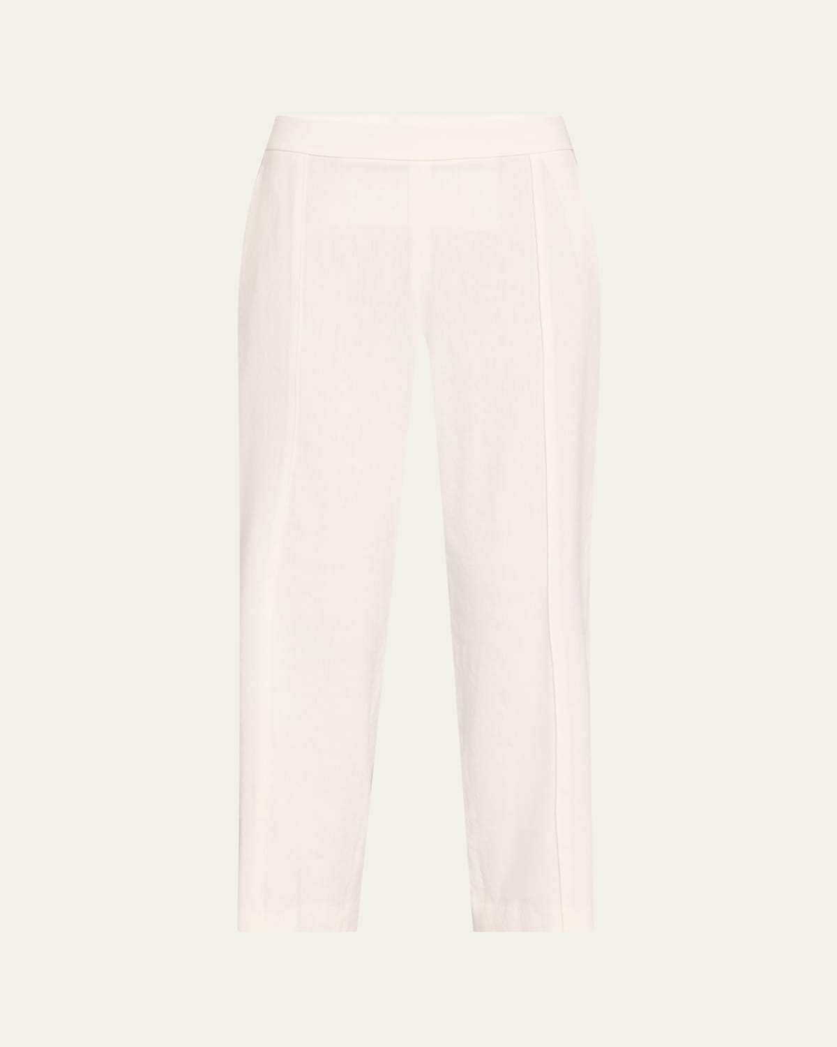 Vince Pintuck Linen Blend Tapered Trousers In Off White
