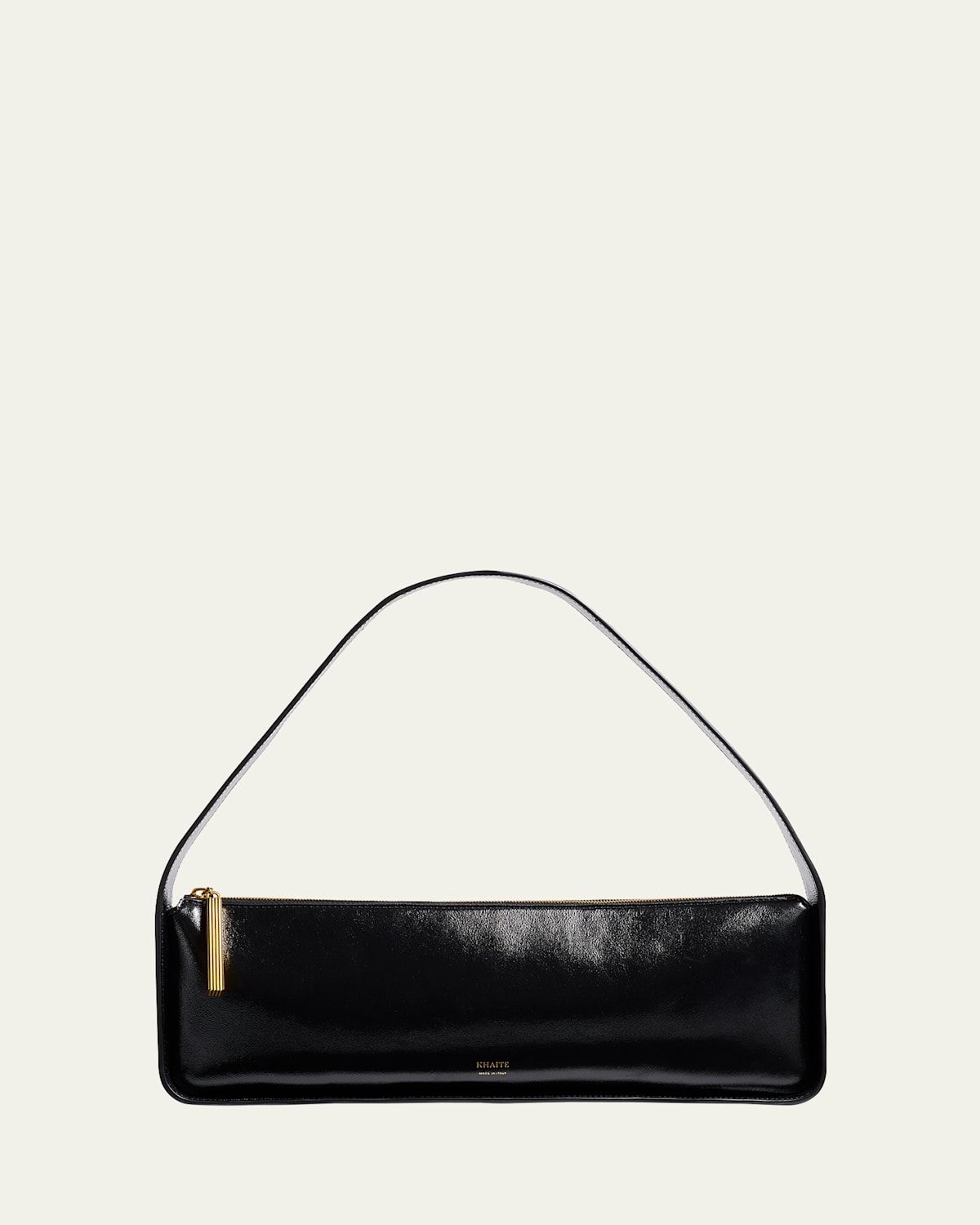 Khaite Lori Crackle Patent Leather Shoulder Bag In Black