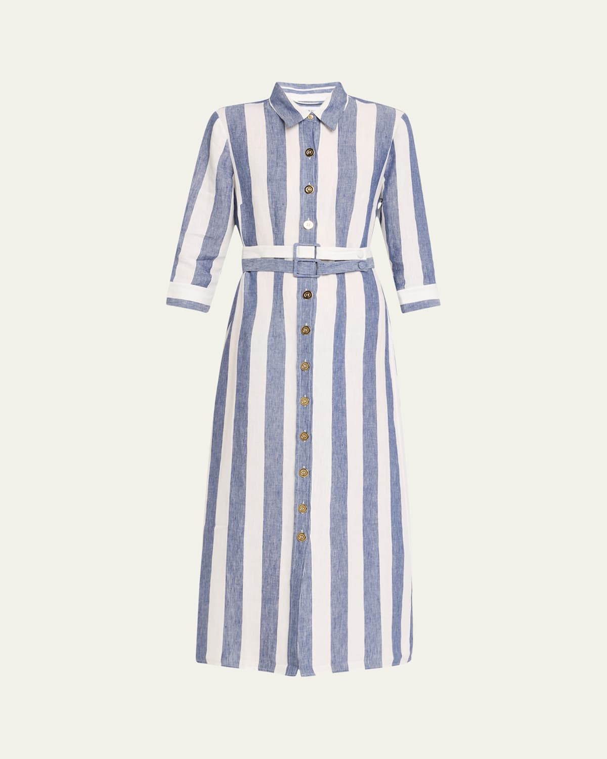 Riad Striped Linen Midi Shirtdress
