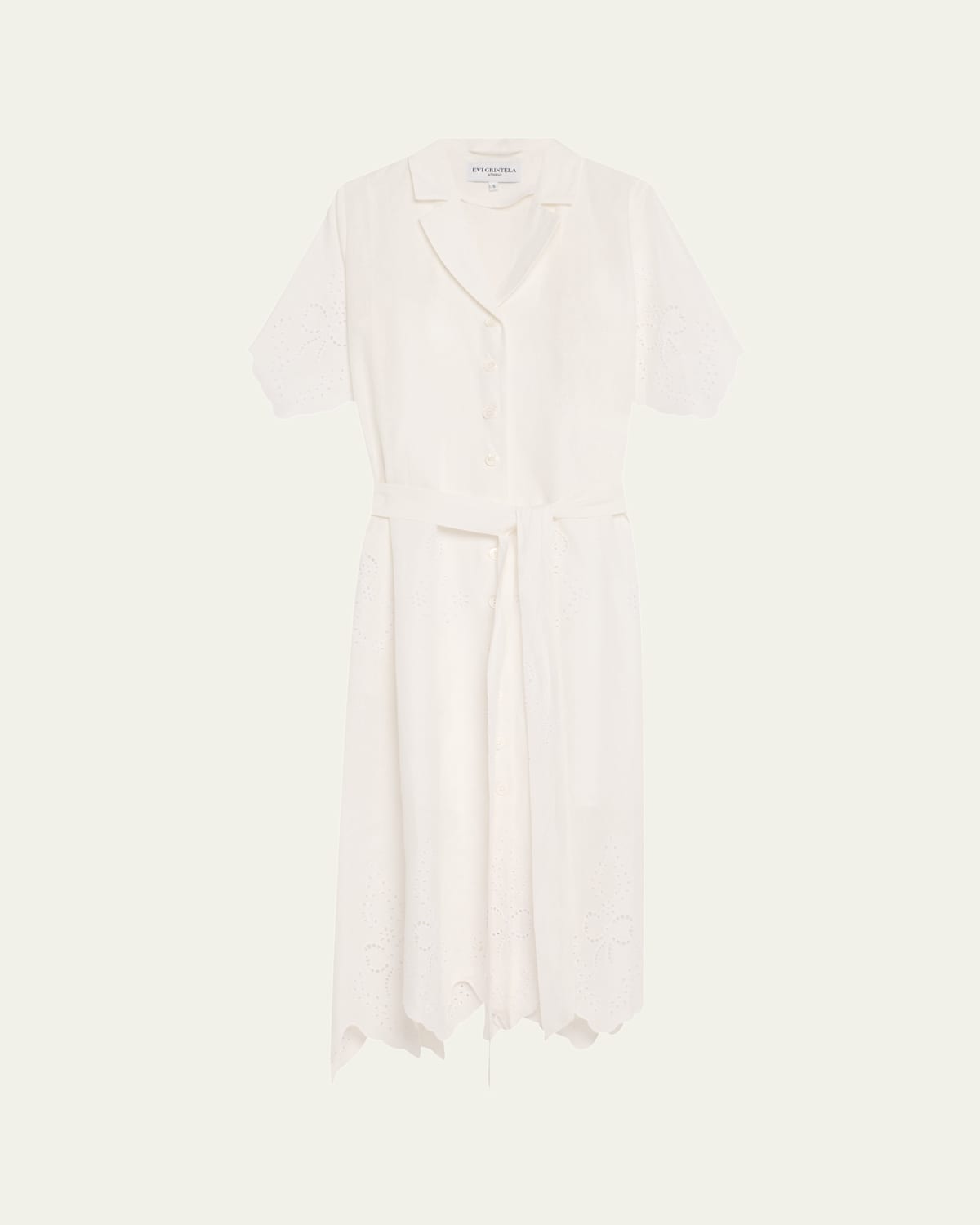 Evi Grintela Milly Scalloped Eyelet-embroidered Midi Dress