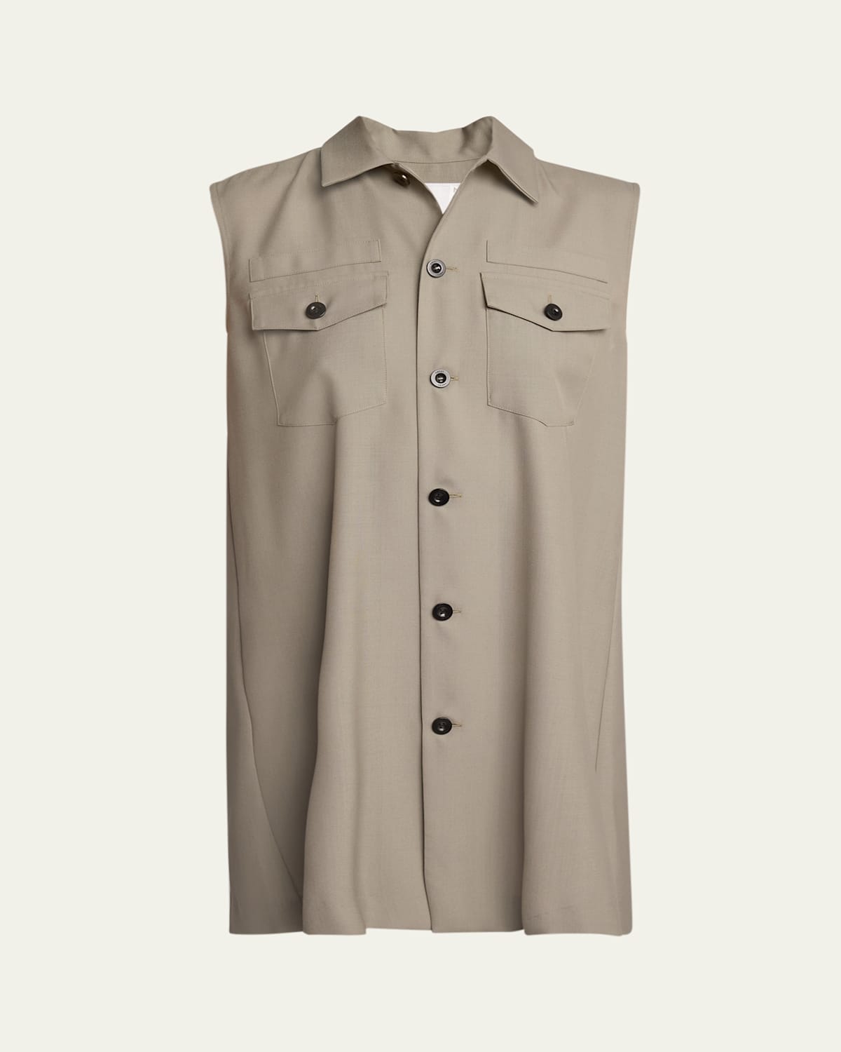 Sleeveless Button Down Shirt Mini Dress
