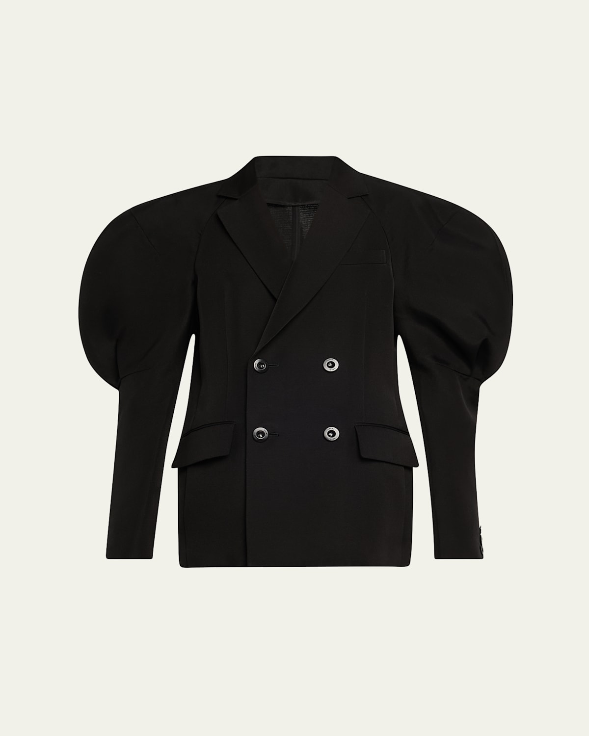 Sacai Double Breasted Double-faced Jacket In Black